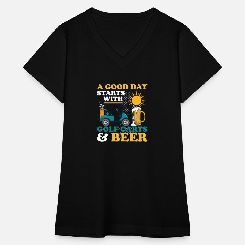 A Good Day Starts With Golf Carts & Beer Par Tee G