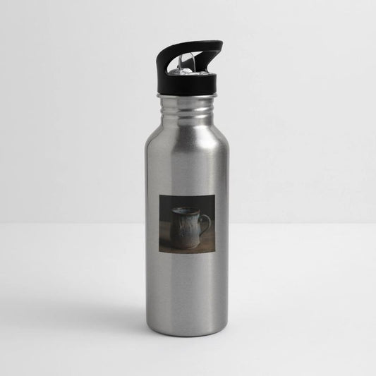 A rough ceramic mug is a handmade piece