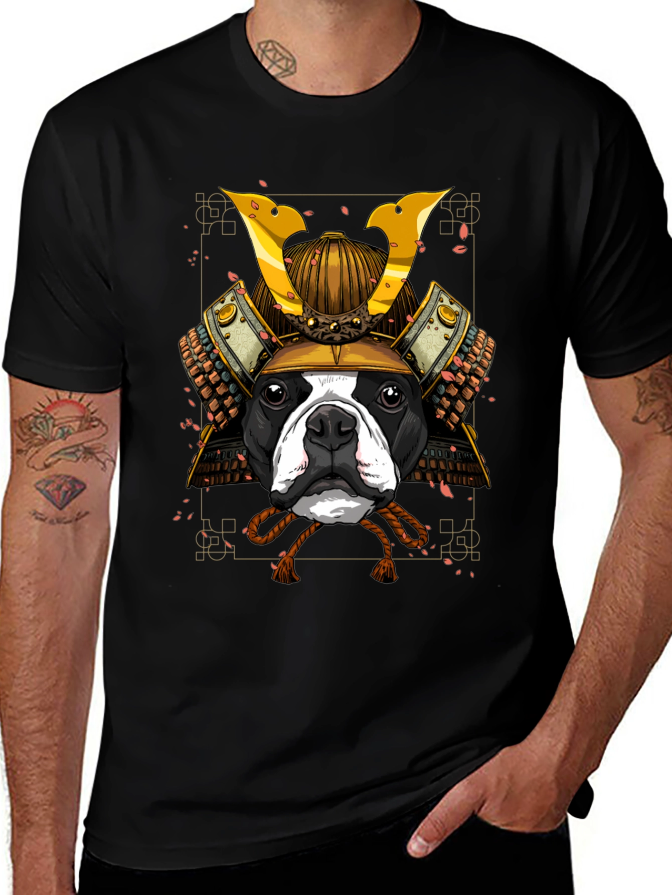 Samurai Dog T-Shirt - Black Graphic Tee
