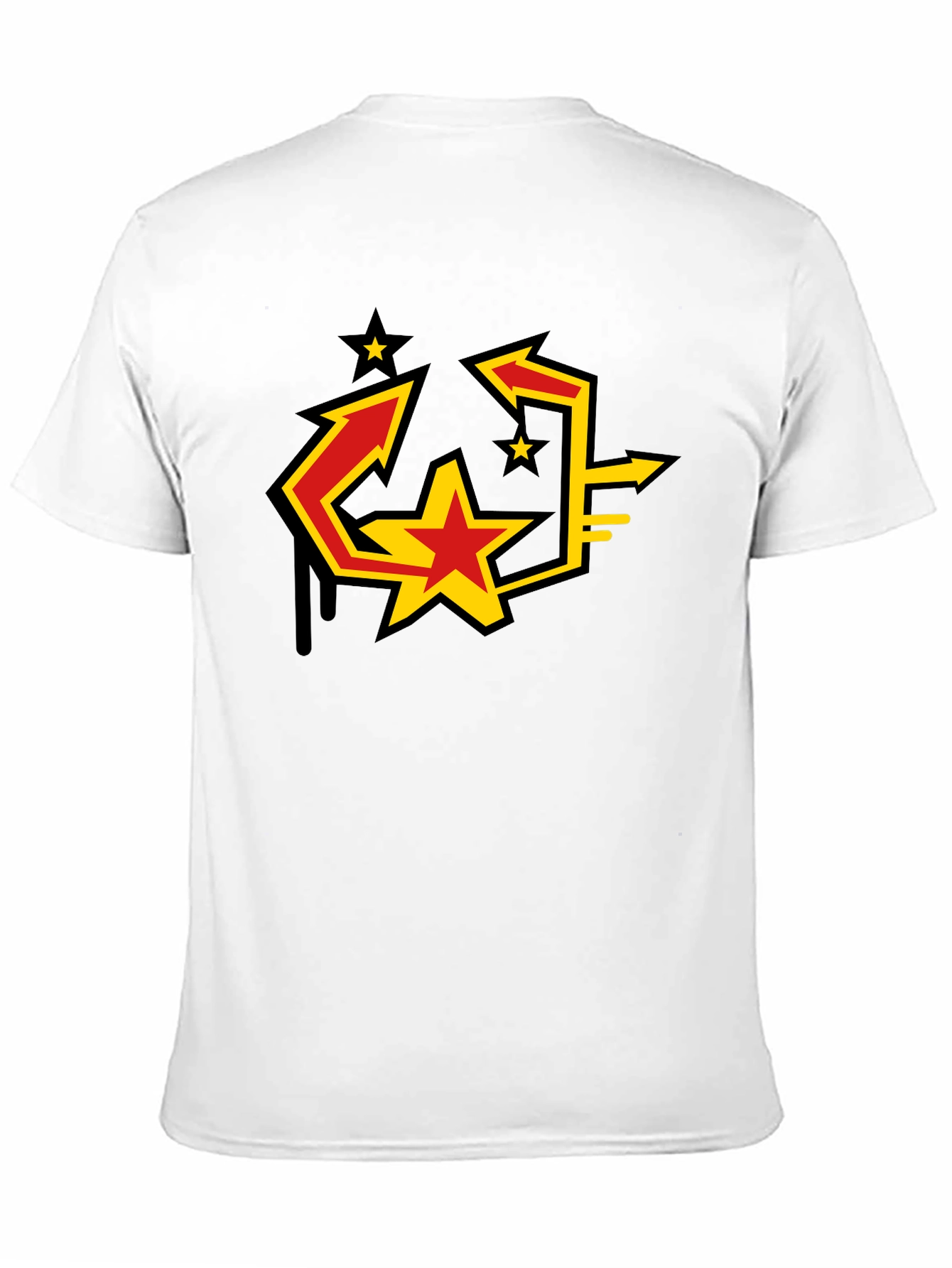 Urban Graphic Black T-Shirt with Star Arrow Design