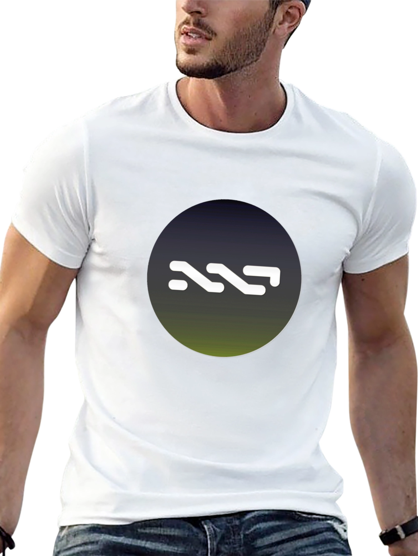 NNN Logo Black T-Shirt - Gradient Circle Design