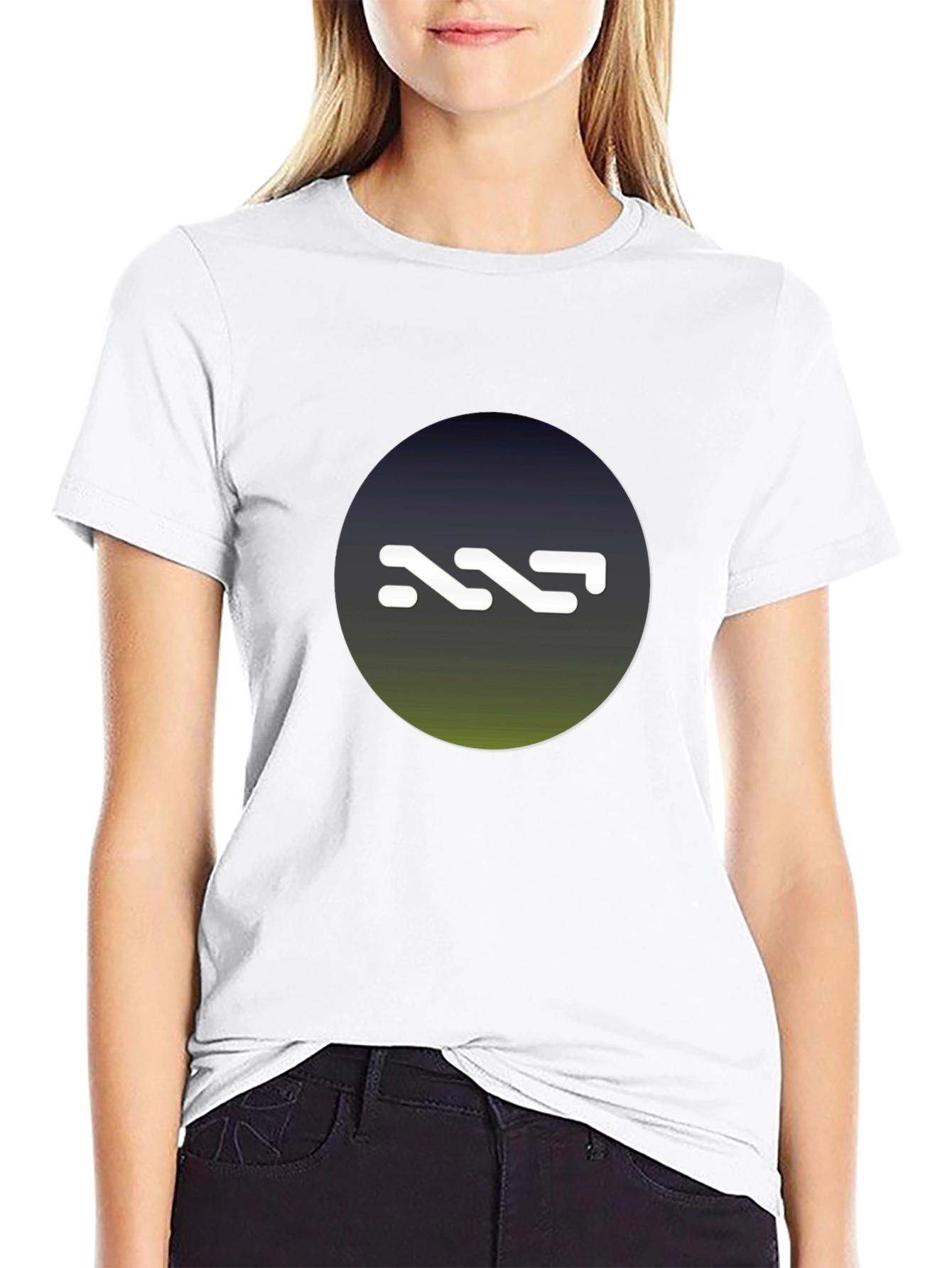 NNN Logo Black T-Shirt - Gradient Circle Design