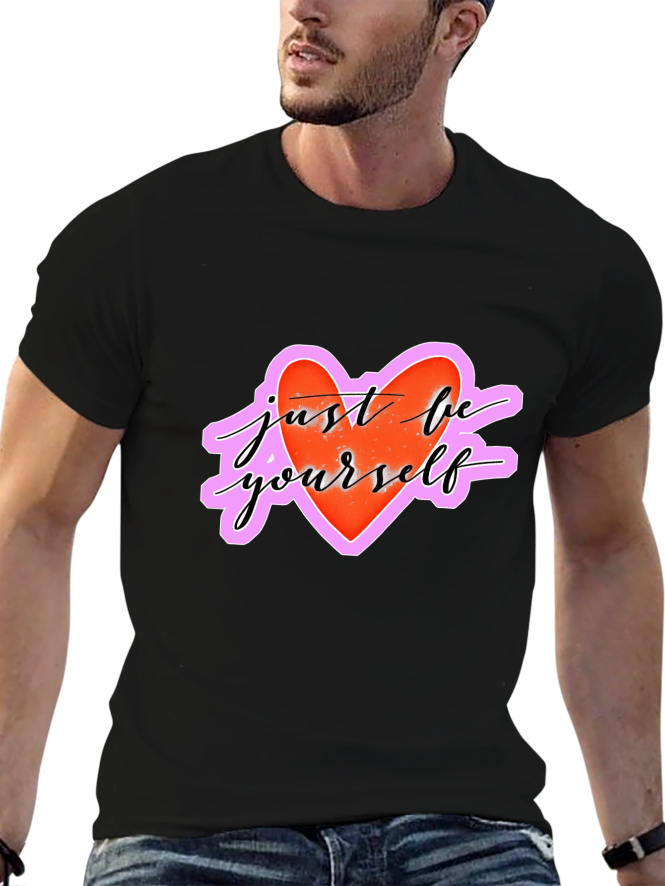Just Be Yourself Heart Graphic T-Shirt