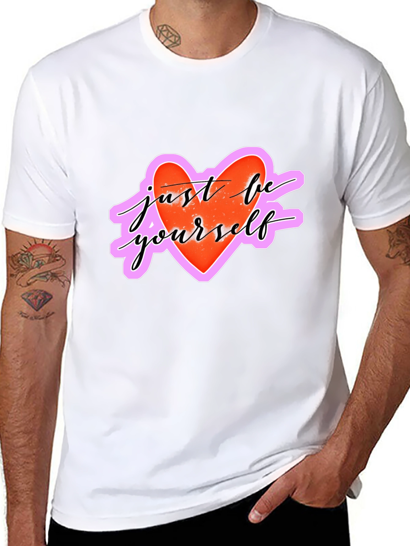 Just Be Yourself Heart Graphic T-Shirt