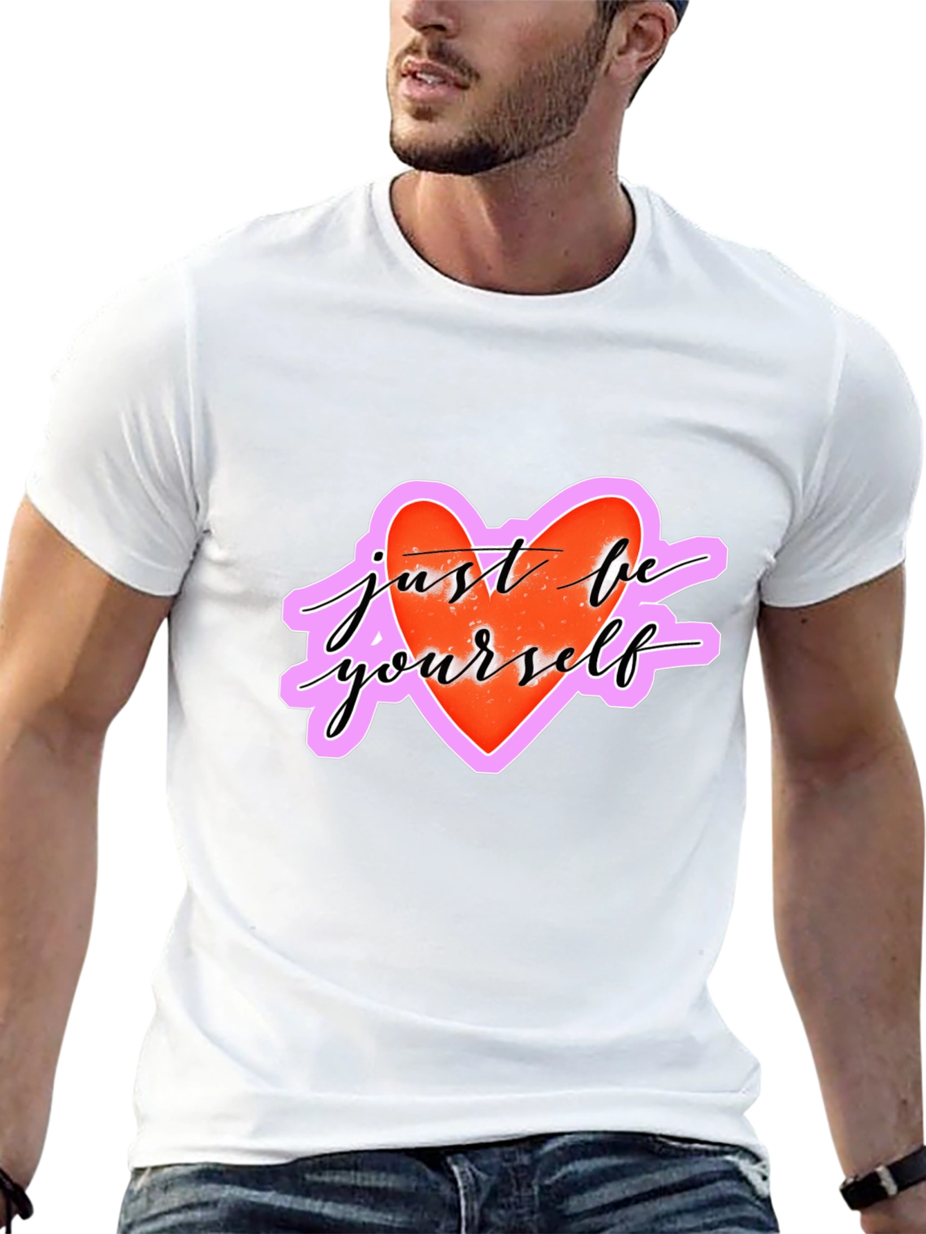 Just Be Yourself Heart Graphic T-Shirt
