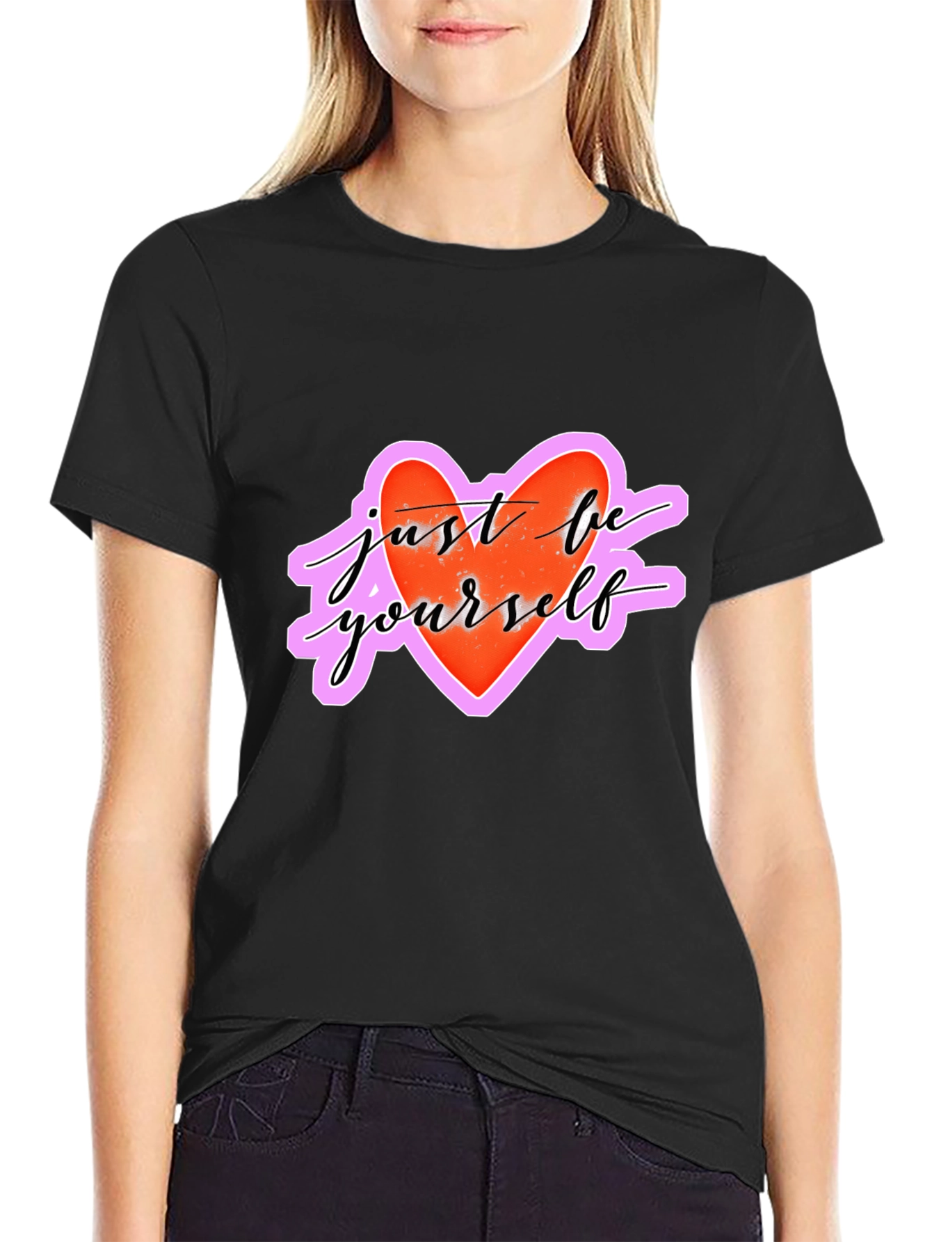 Just Be Yourself Heart Graphic T-Shirt