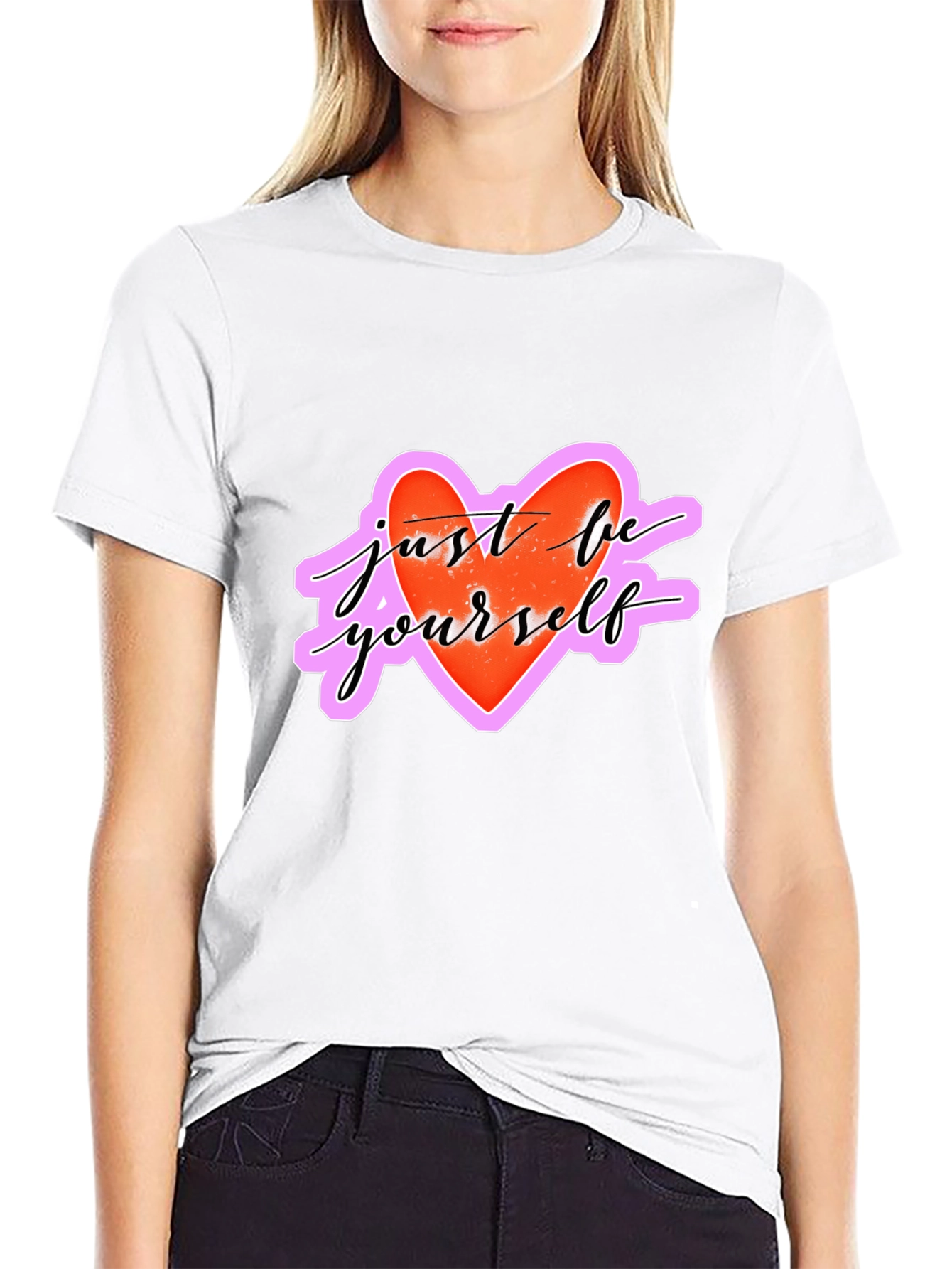 Just Be Yourself Heart Graphic T-Shirt