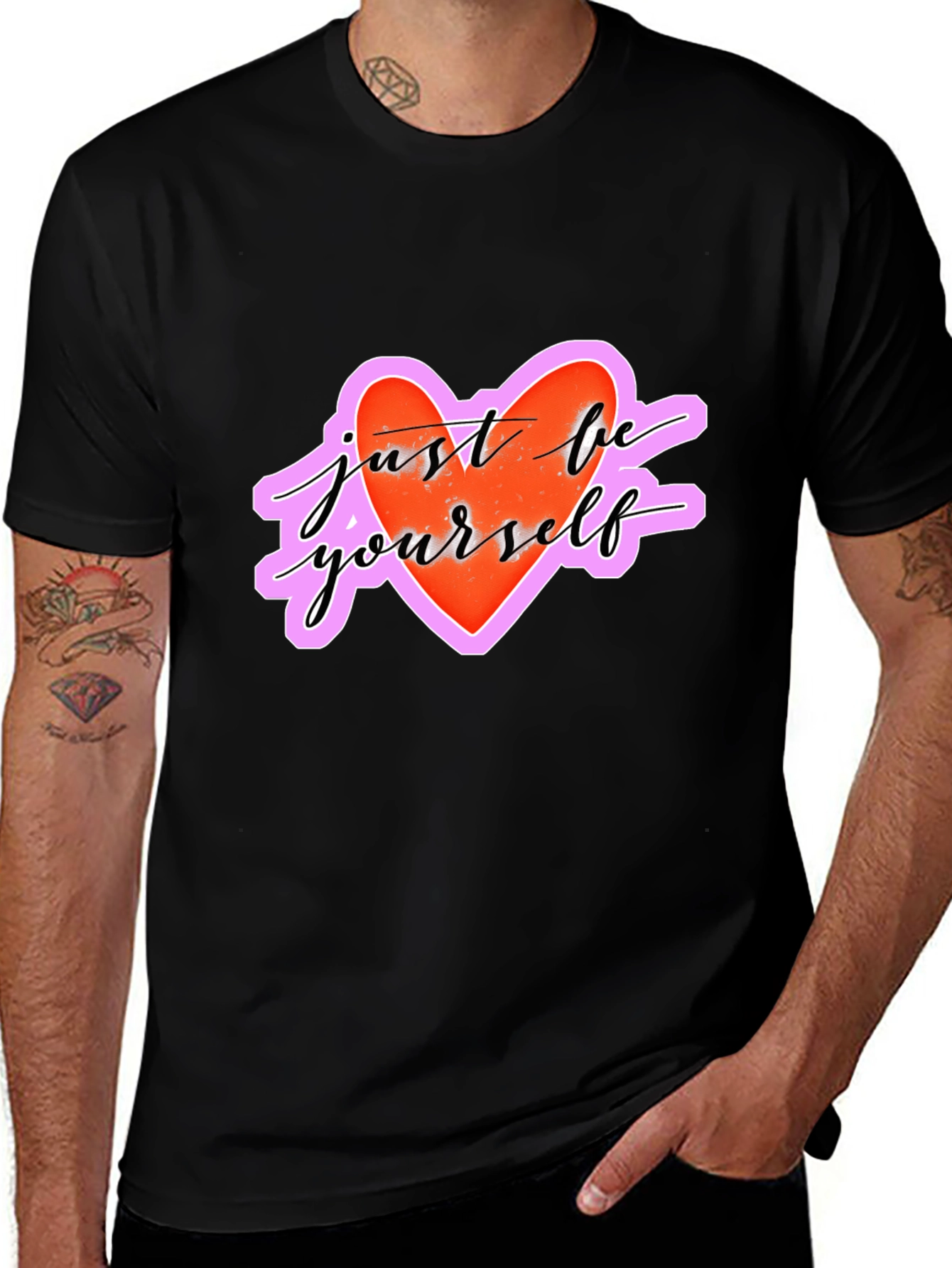 Just Be Yourself Heart Graphic T-Shirt