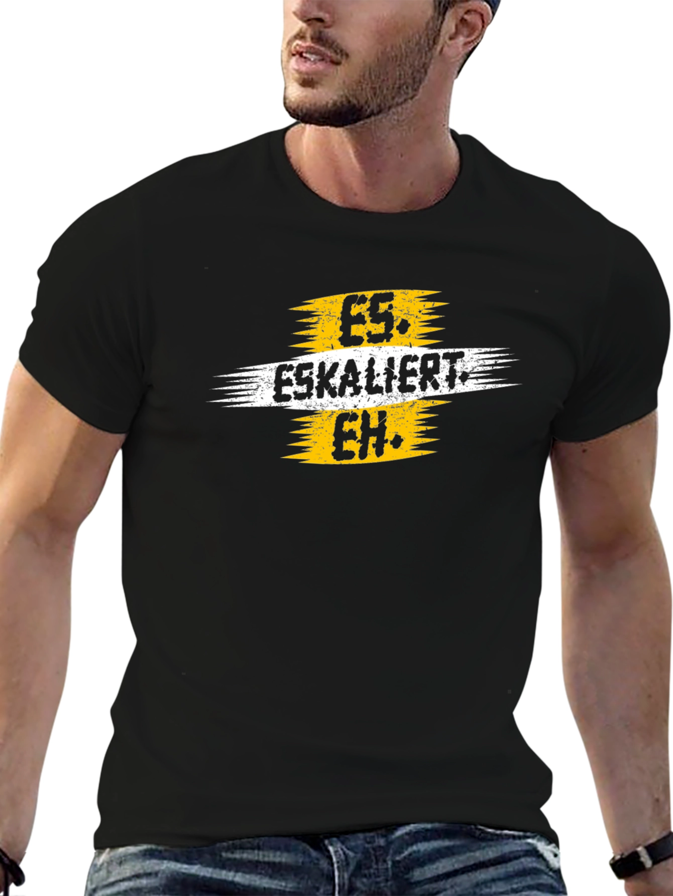 Es Eskaliert Eh Black Graphic Tee