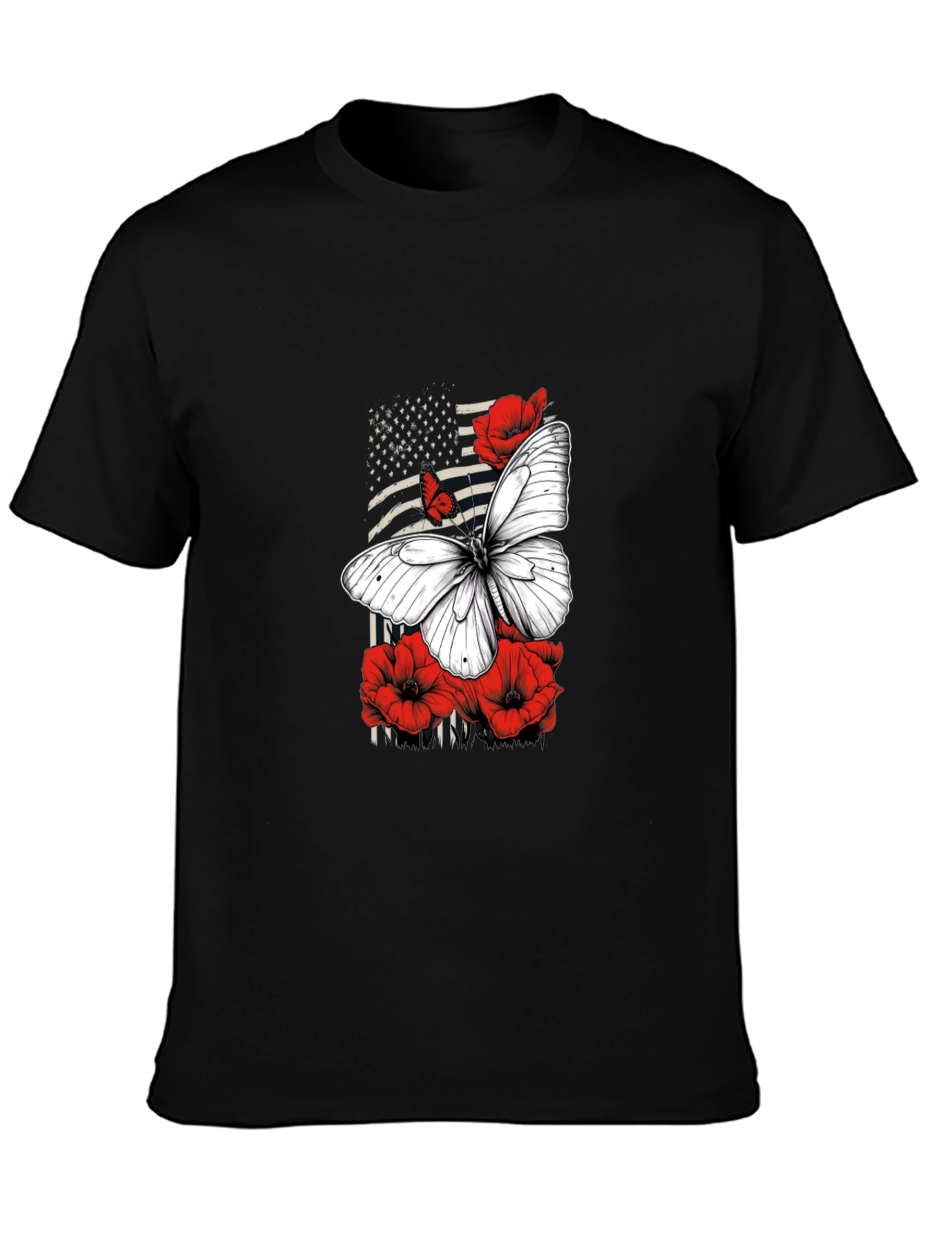 Butterfly & American Flag Graphic Tee