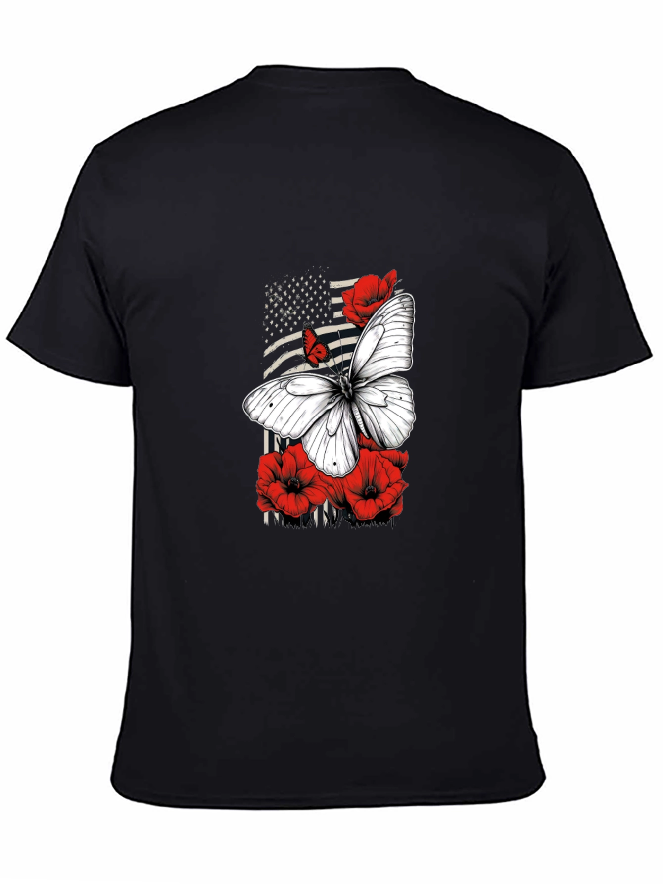 Butterfly & American Flag Graphic Tee