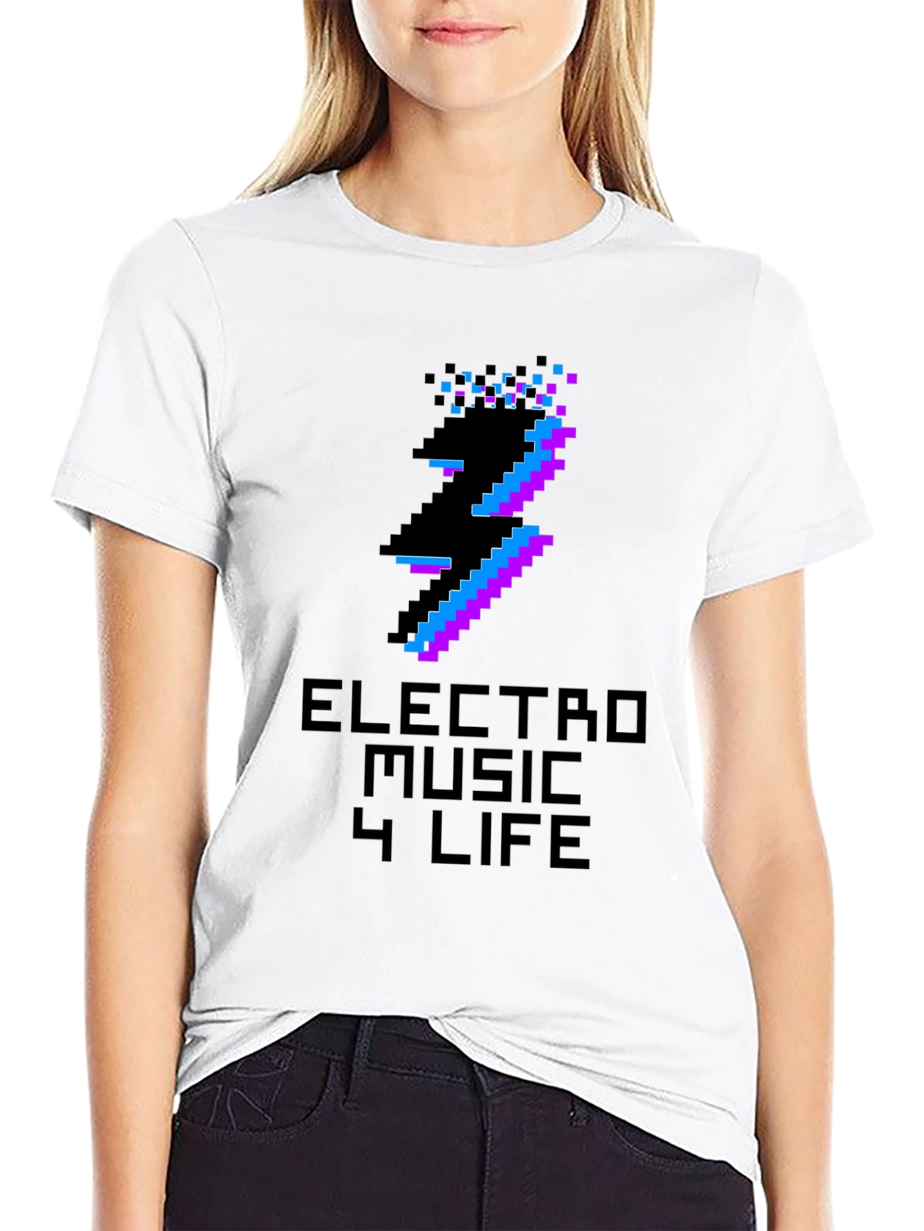 Electro Music Glitch T-Shirt - Pixel Art Rave Tee
