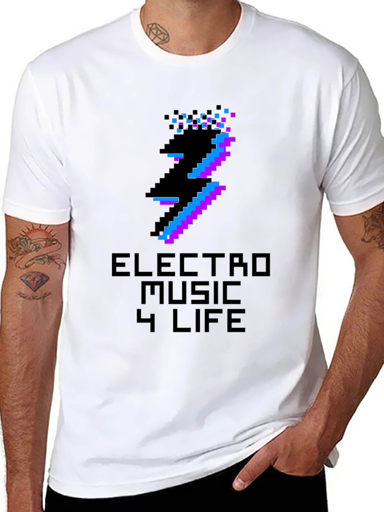 Electro Music Glitch T-Shirt - Pixel Art Rave Tee