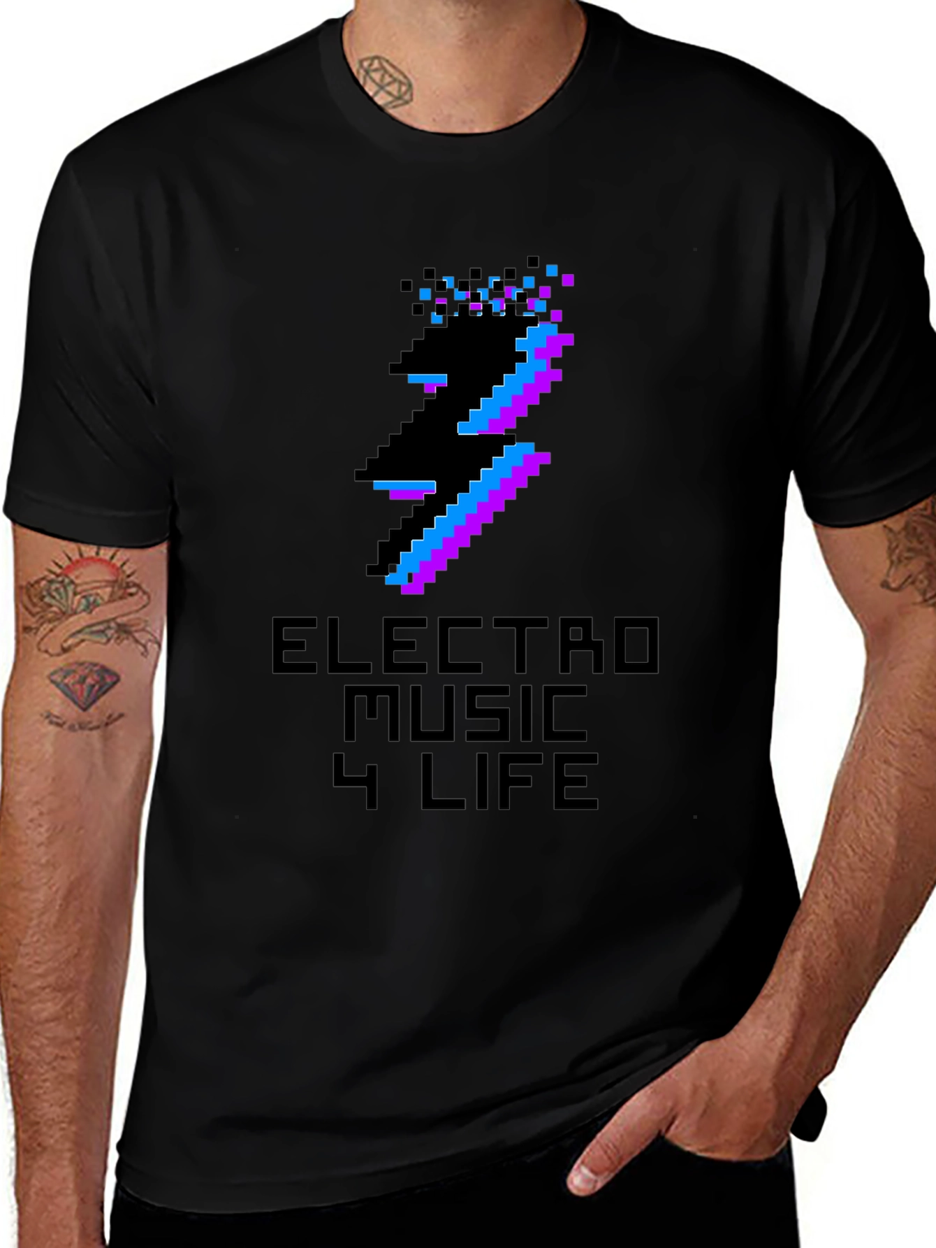 Electro Music Glitch T-Shirt - Pixel Art Rave Tee