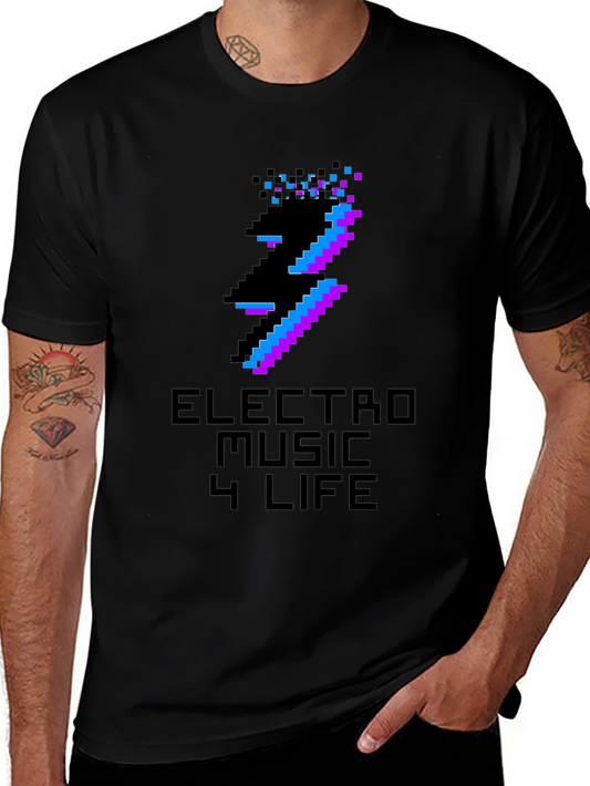 Electro Music Glitch T-Shirt - Pixel Art Rave Tee