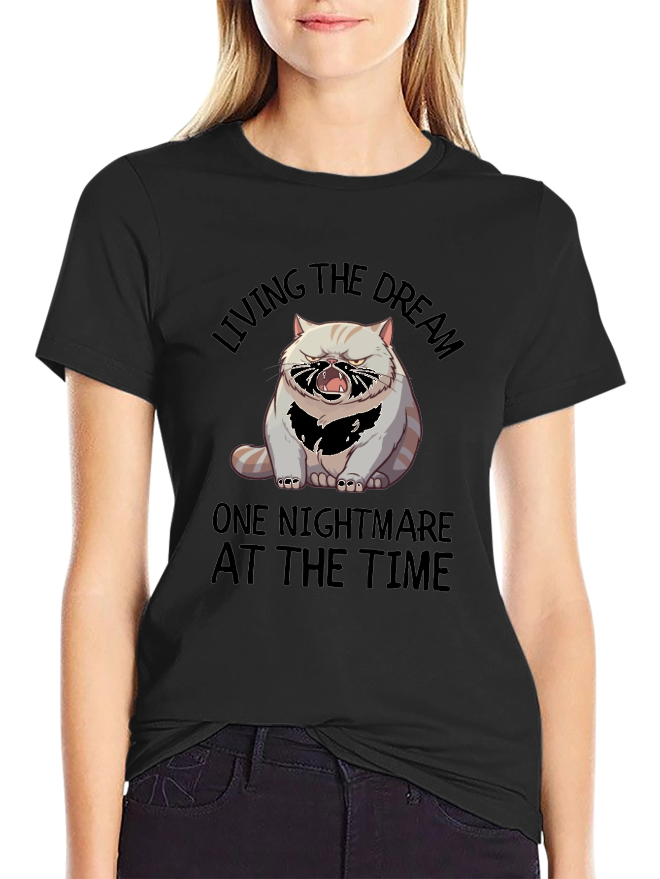 Living the Dream Cat Graphic T-Shirt