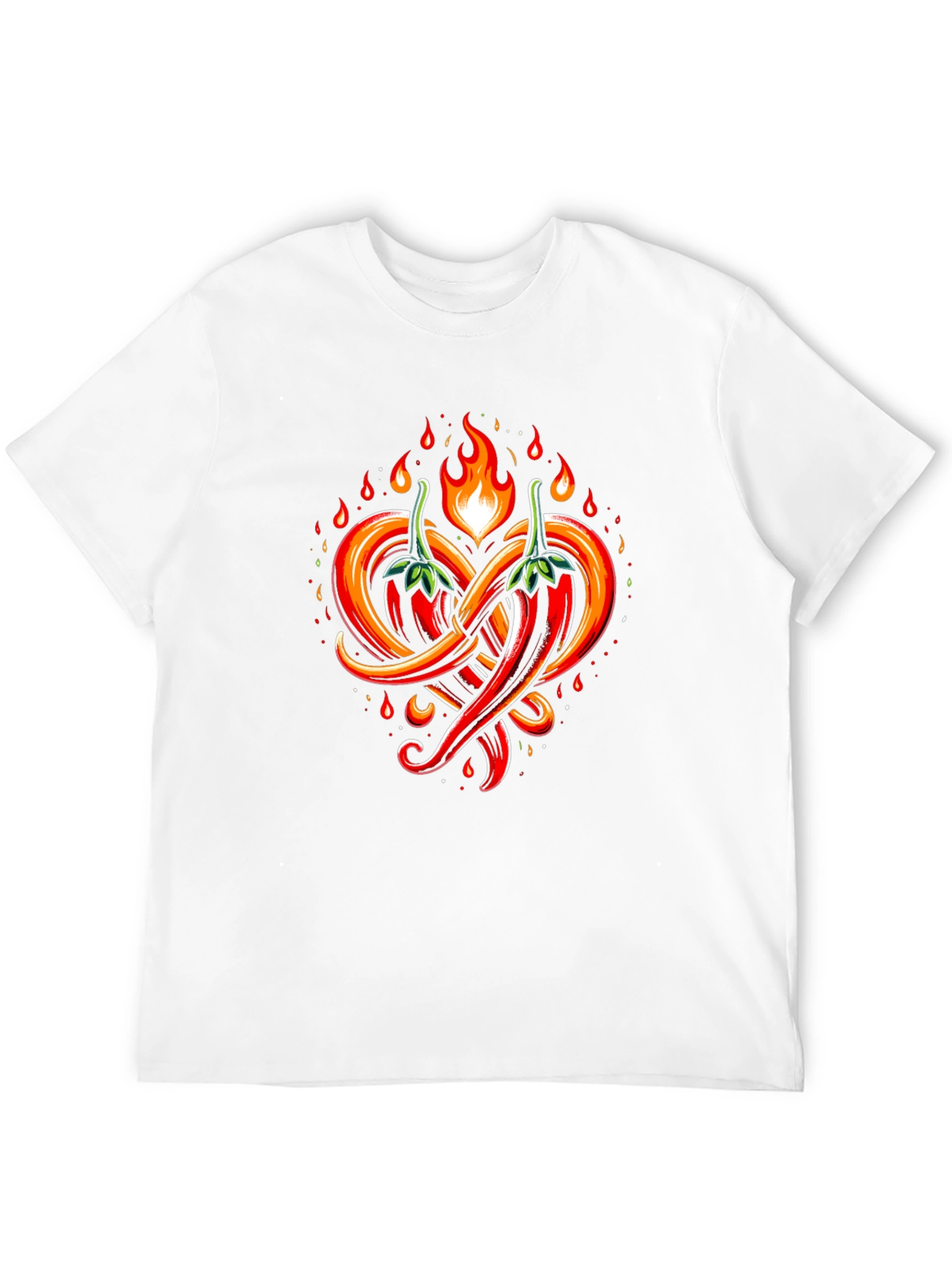 Spicy Chili Heart Graphic Tee - Black