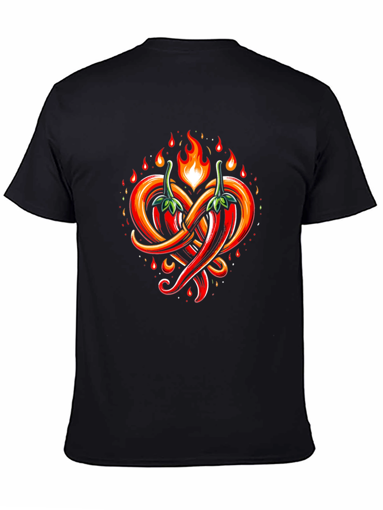 Spicy Chili Heart Graphic Tee - Black