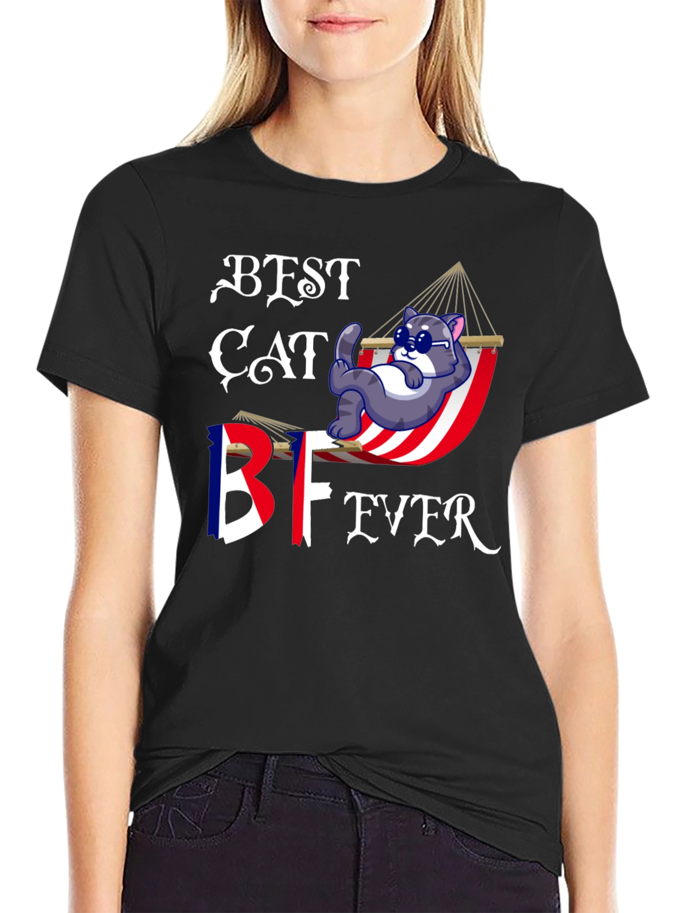 Best Cat BF Ever T-Shirt - Novelty Graphic Tee