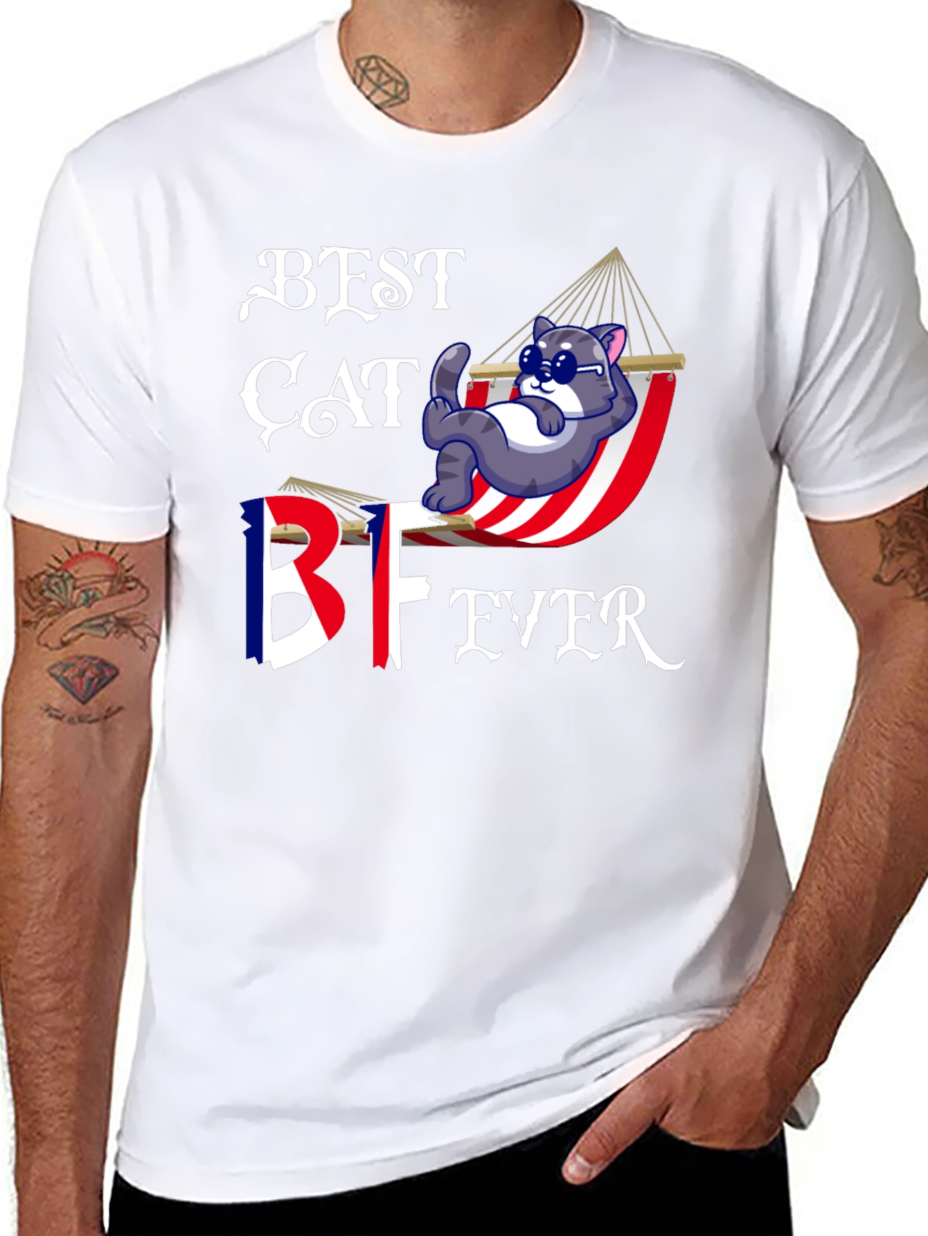 Best Cat BF Ever T-Shirt - Novelty Graphic Tee