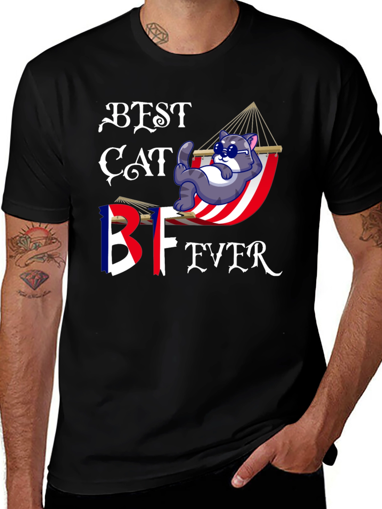 Best Cat BF Ever T-Shirt - Novelty Graphic Tee