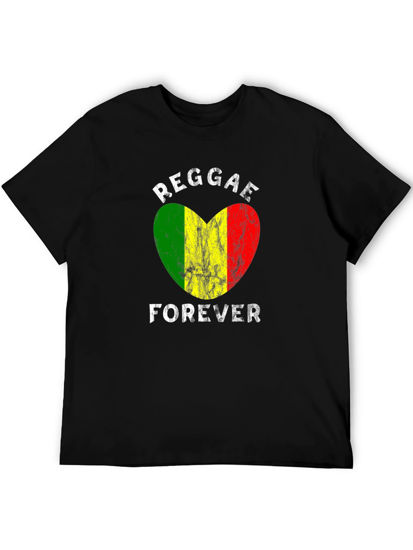 Reggae Forever Heart Graphic T-Shirt