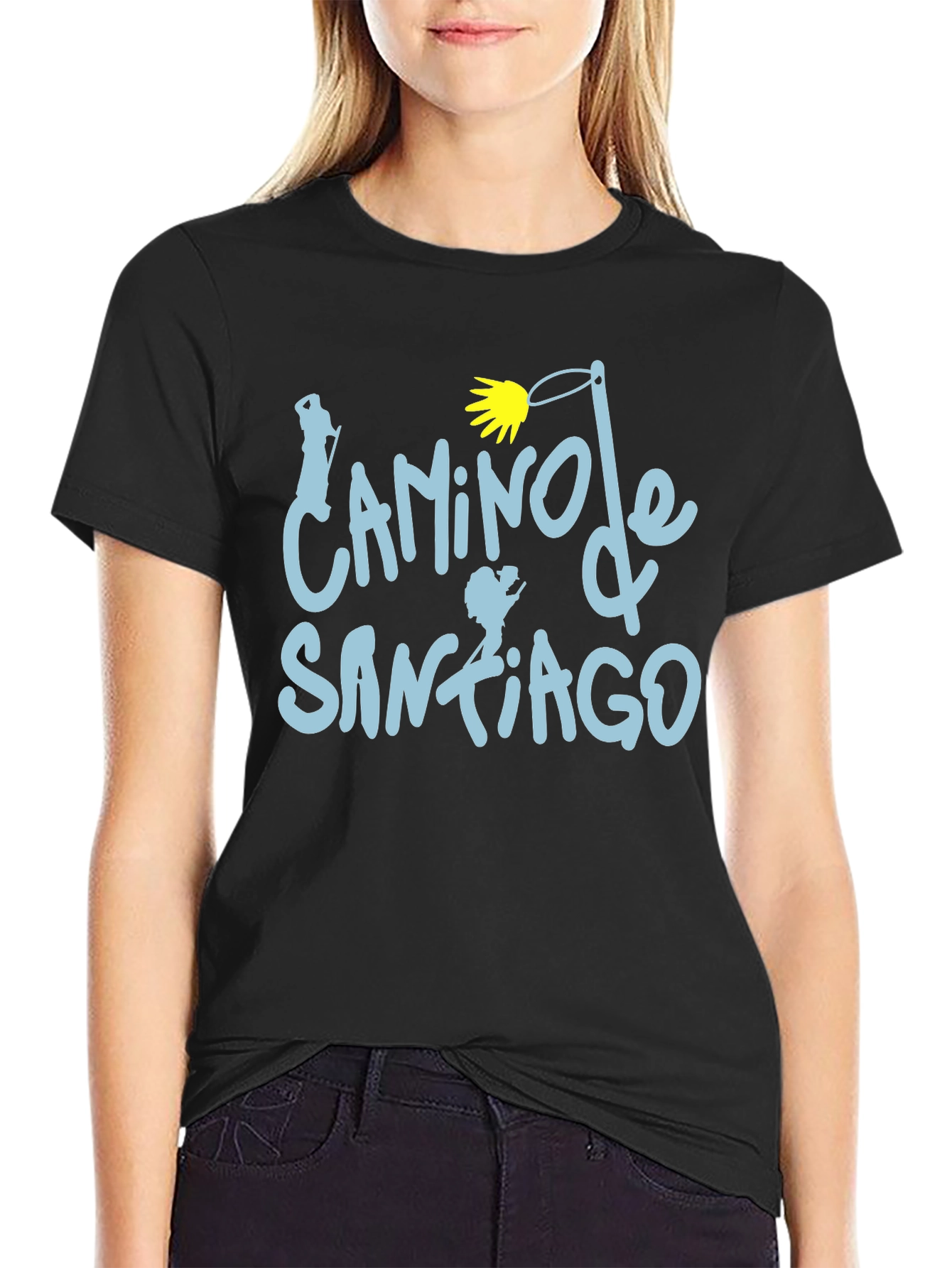 Camino de Santiago T-Shirt - Black Cotton Tee