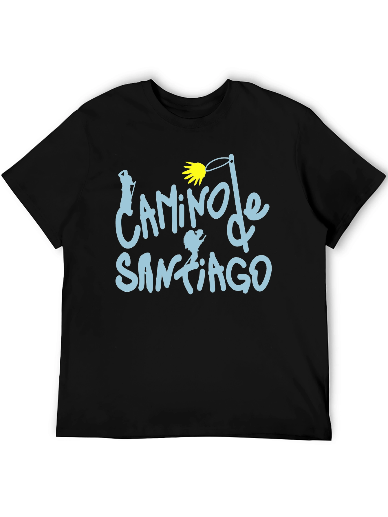 Camino de Santiago T-Shirt - Black Cotton Tee