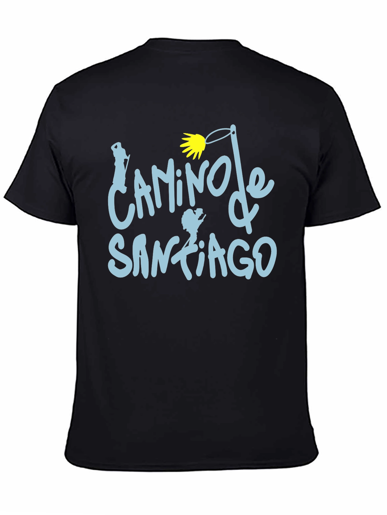 Camino de Santiago T-Shirt - Black Cotton Tee
