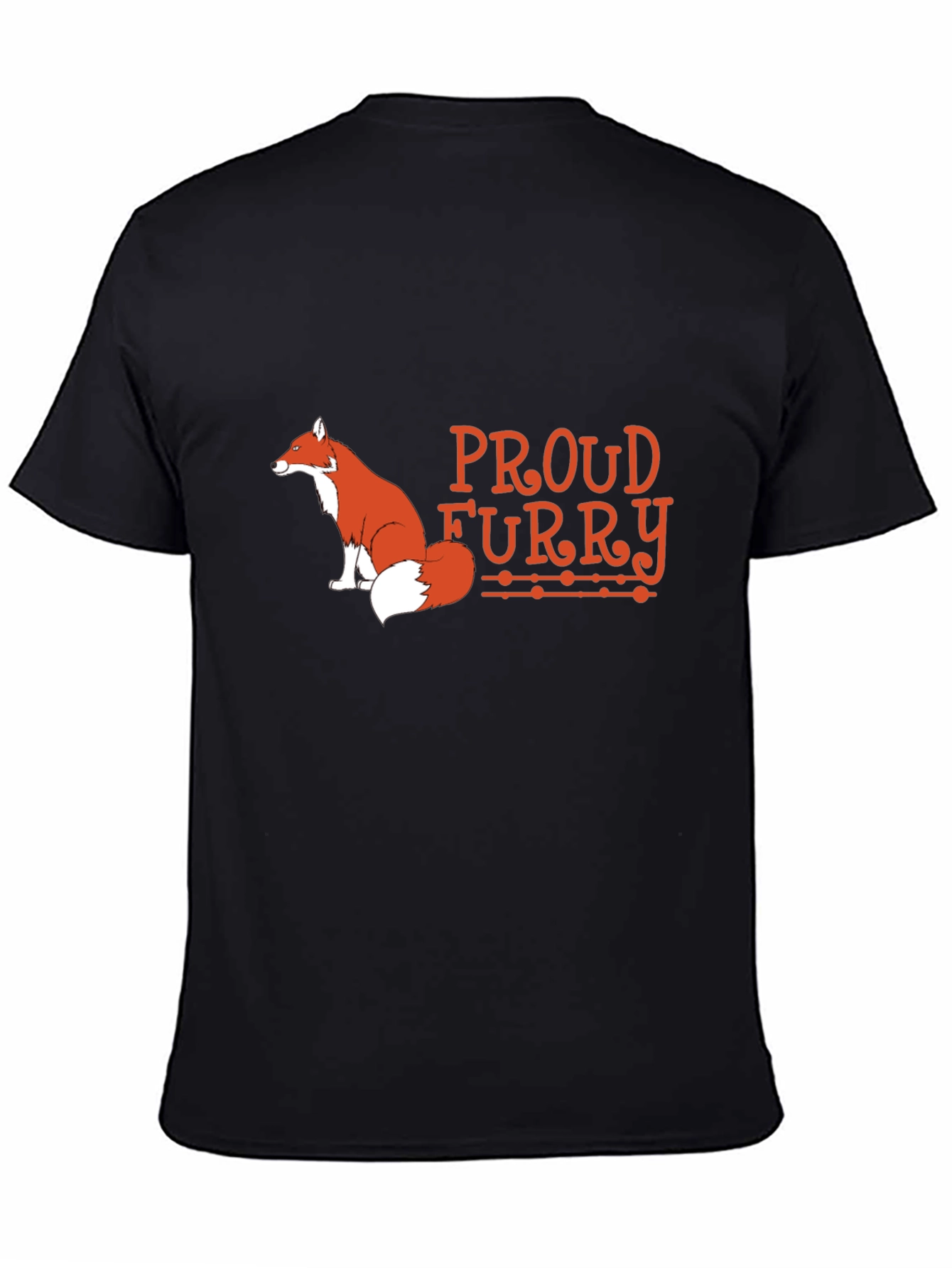 Proud Furry Fox Graphic Tee - Black Cotton T-Shirt