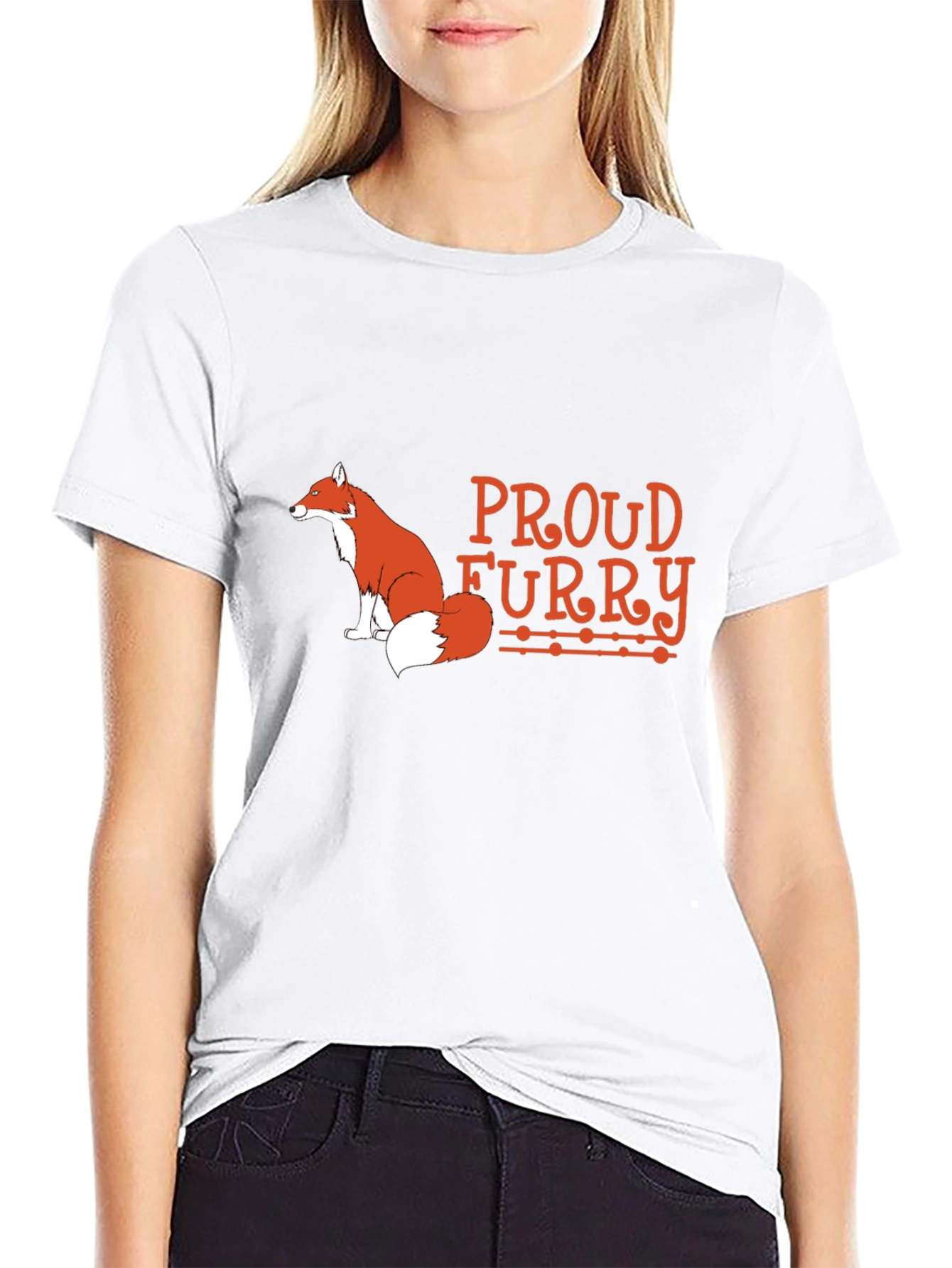 Proud Furry Fox Graphic Tee - Black Cotton T-Shirt