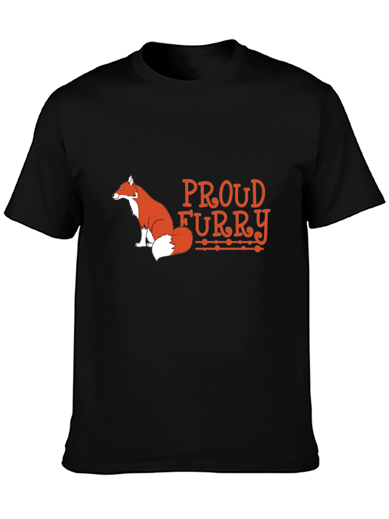 Proud Furry Fox Graphic Tee - Black Cotton T-Shirt