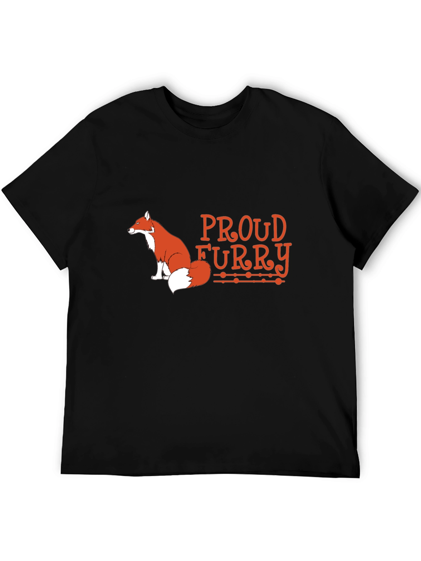 Proud Furry Fox Graphic Tee - Black Cotton T-Shirt