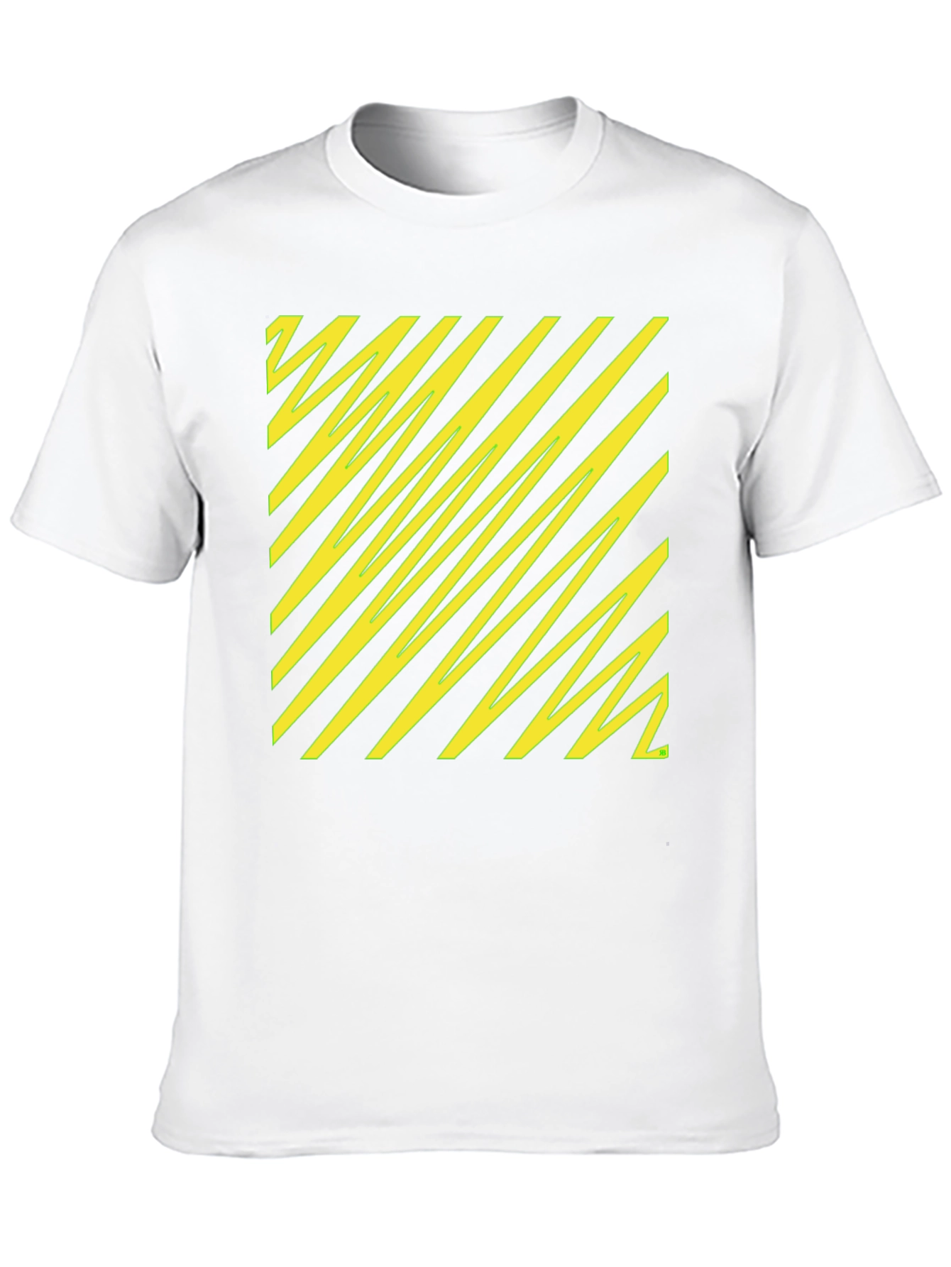 Black Tee with Yellow Diagonal Pattern