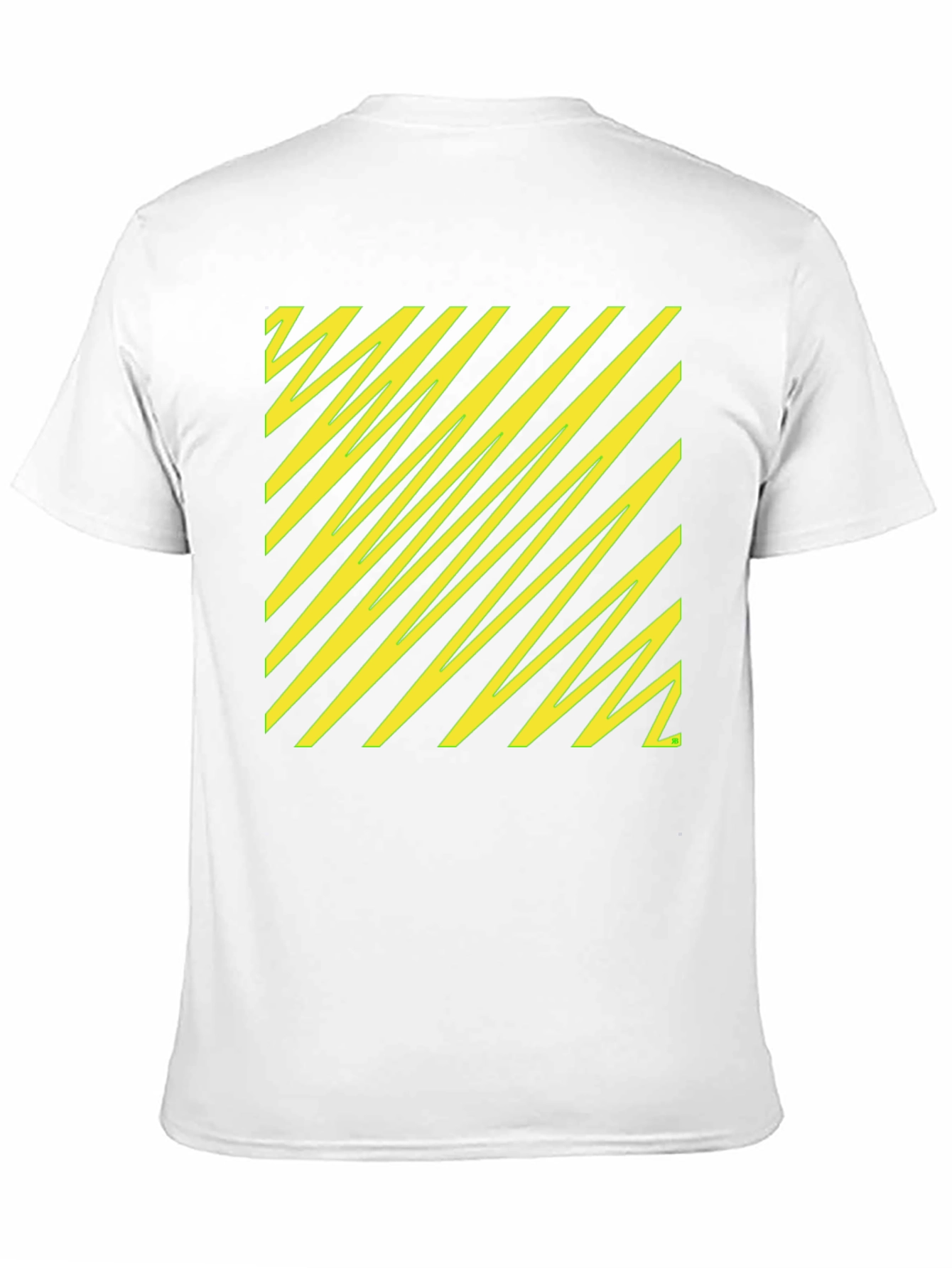 Black Tee with Yellow Diagonal Pattern