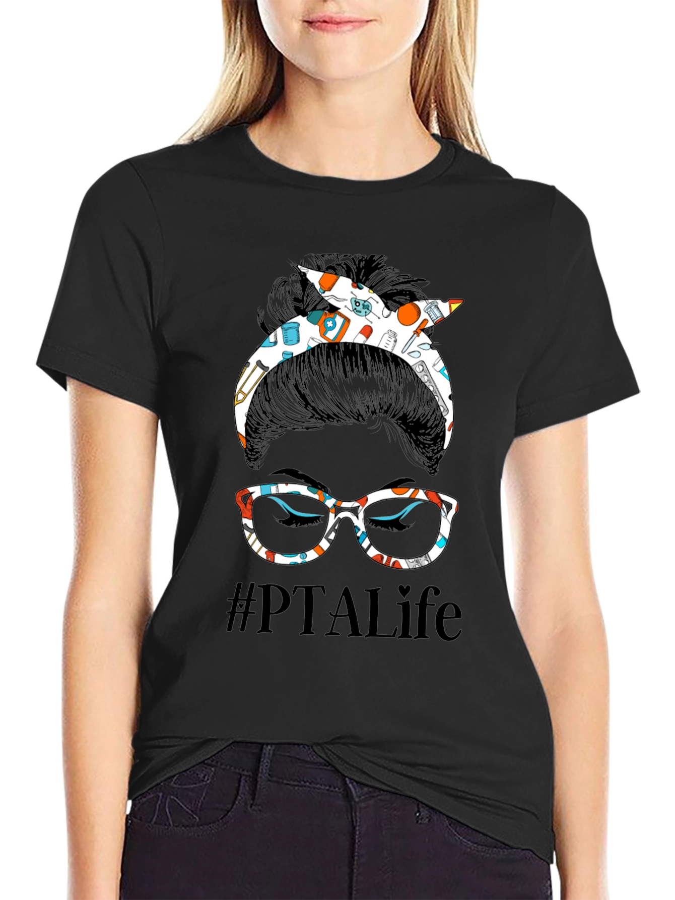 #PTALife Messy Bun T-Shirt - Physical Therapy Assistant Tee