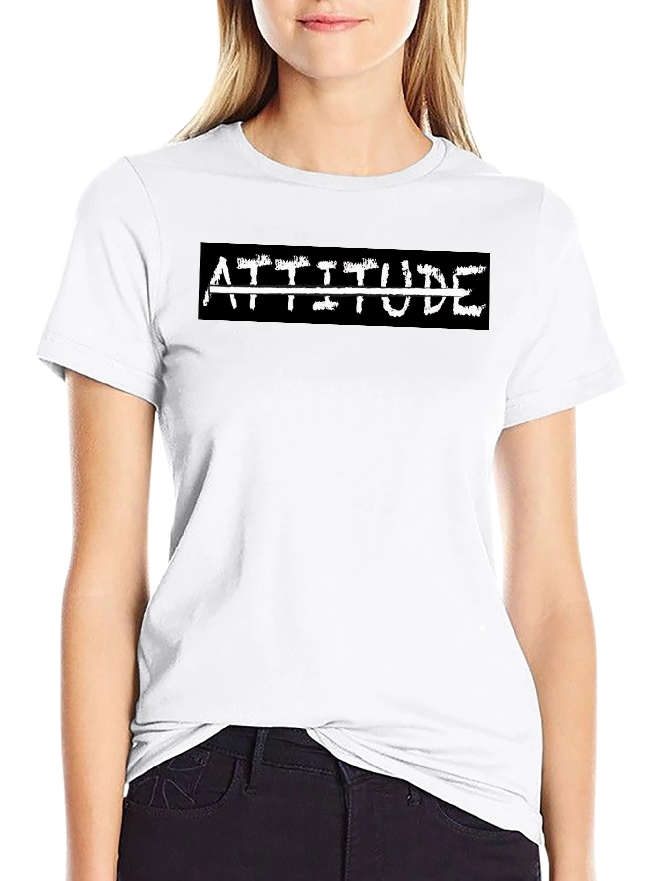Attitude Graphic Tee - Mens Black Crew Neck T-Shirt