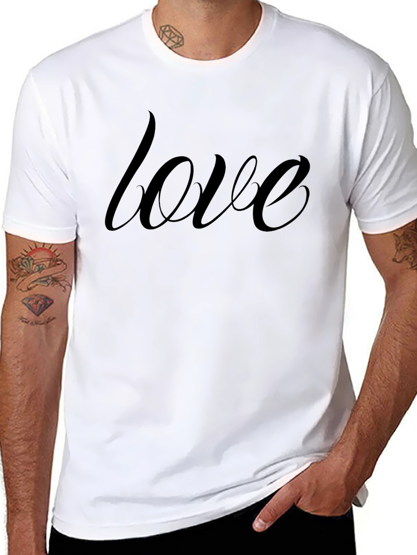 Love T-Shirt - Casual Black Tee for Men