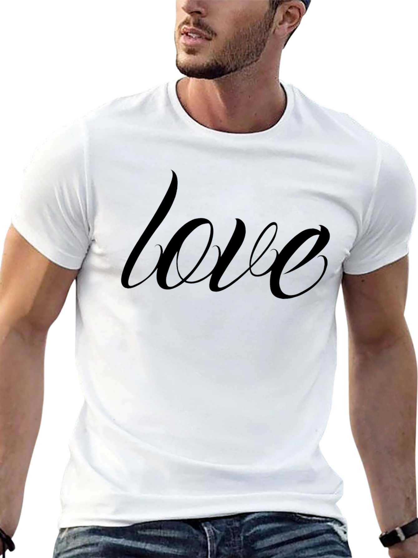 Love T-Shirt - Casual Black Tee for Men