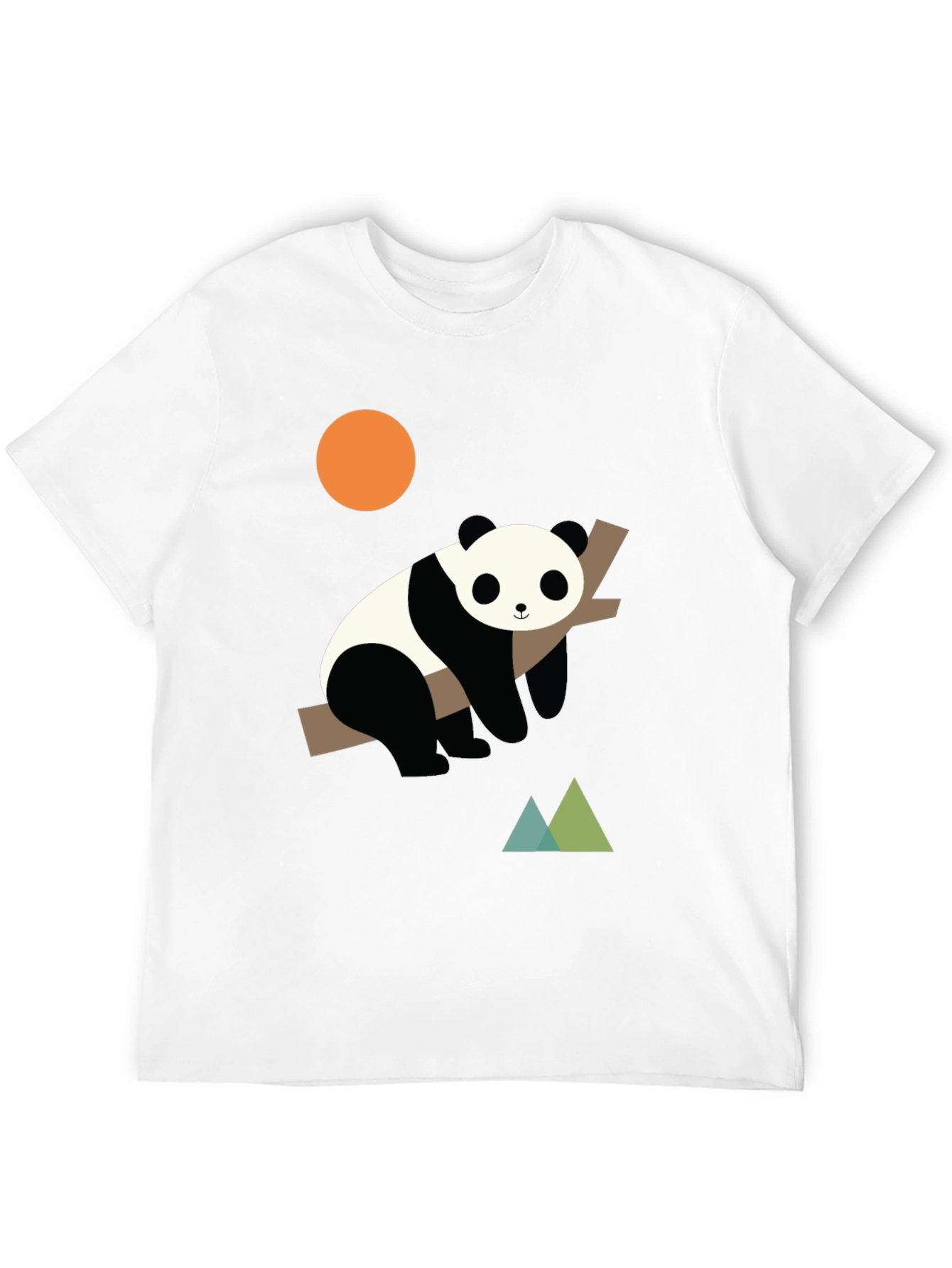 Panda on Branch Graphic Tee - Modern Design