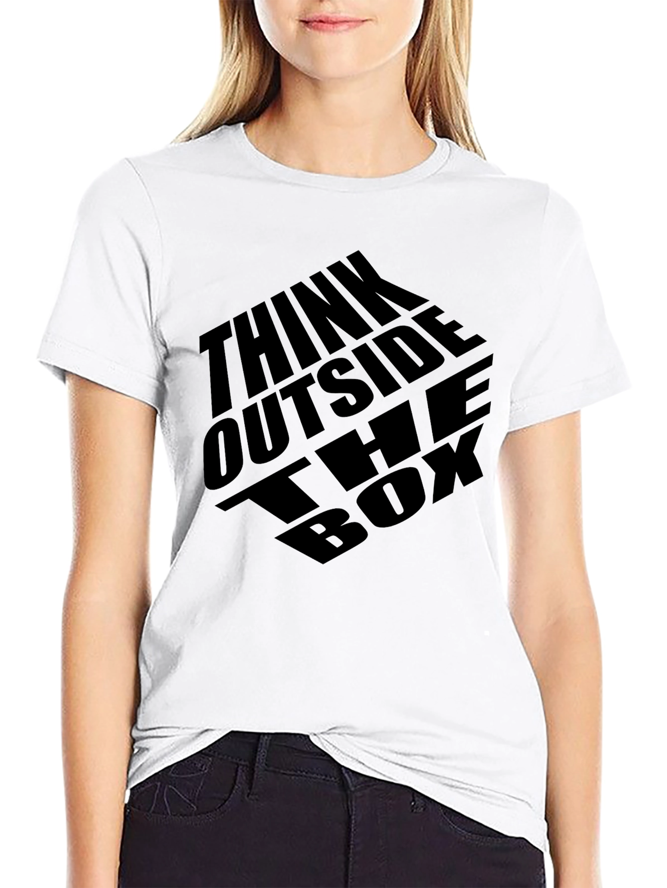 Think Outside the Box Graphic Tee - Black