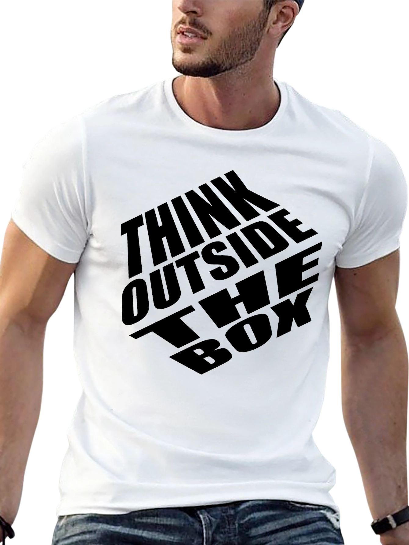 Think Outside the Box Graphic Tee - Black