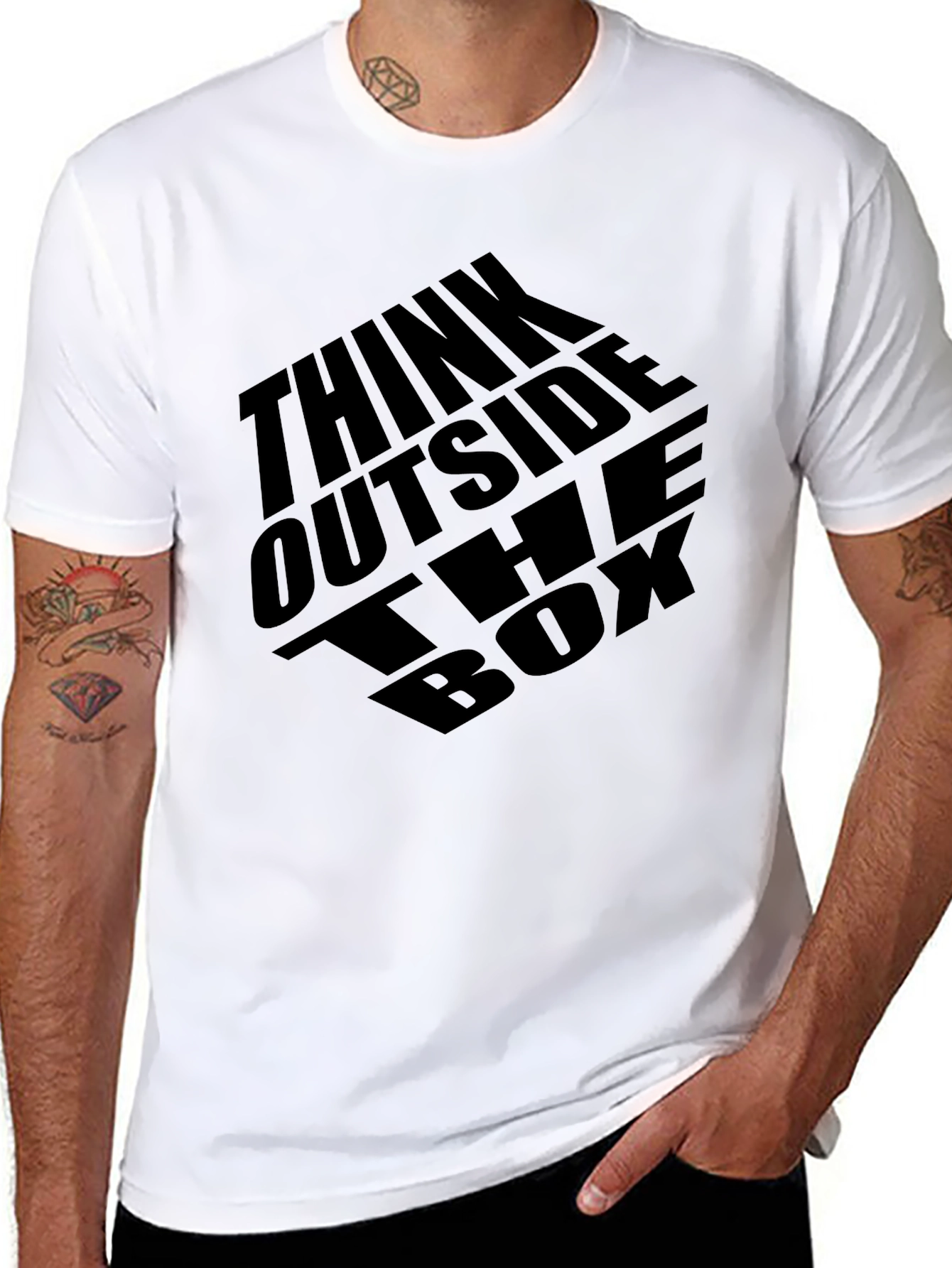 Think Outside the Box Graphic Tee - Black