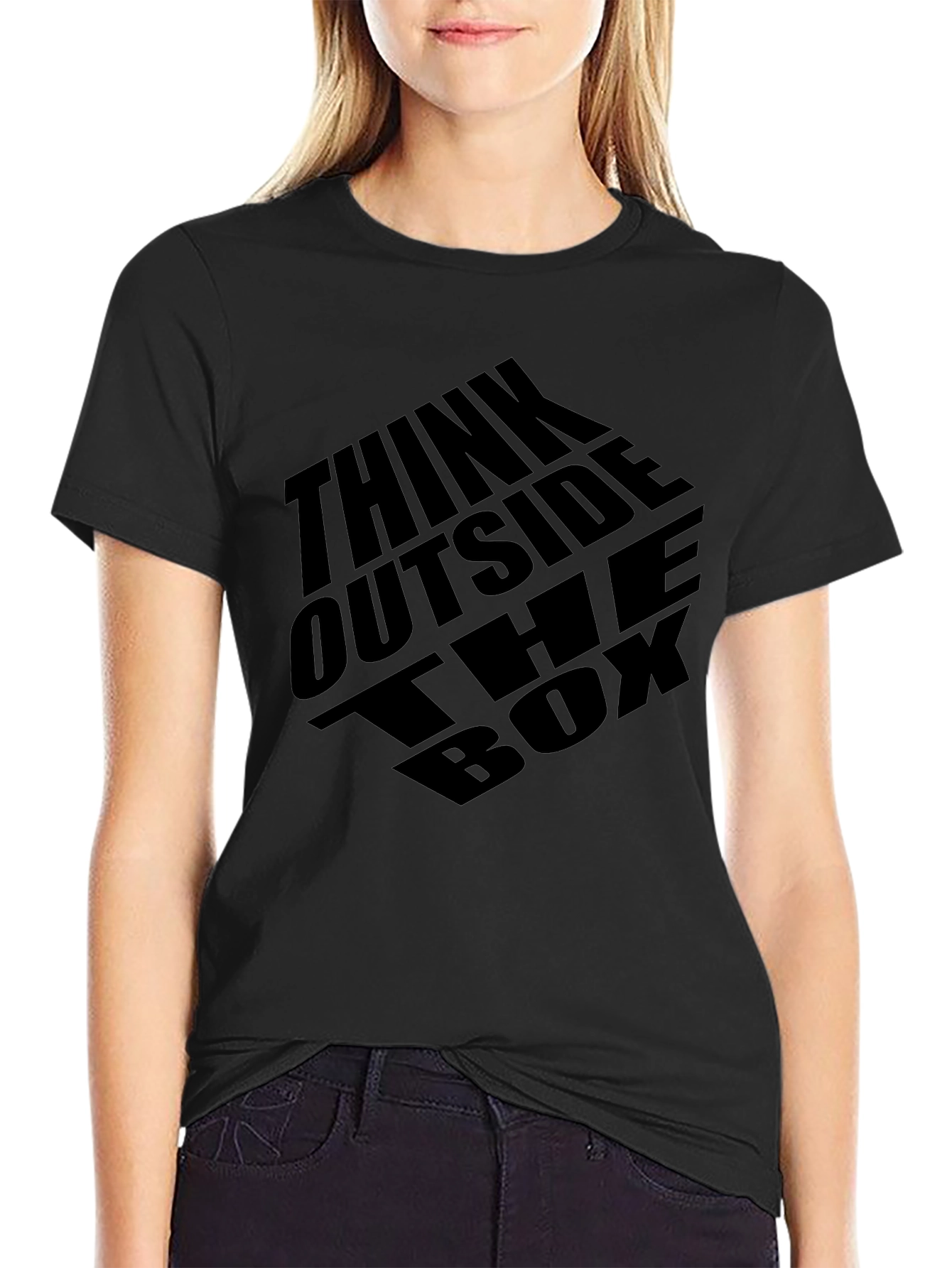 Think Outside the Box Graphic Tee - Black