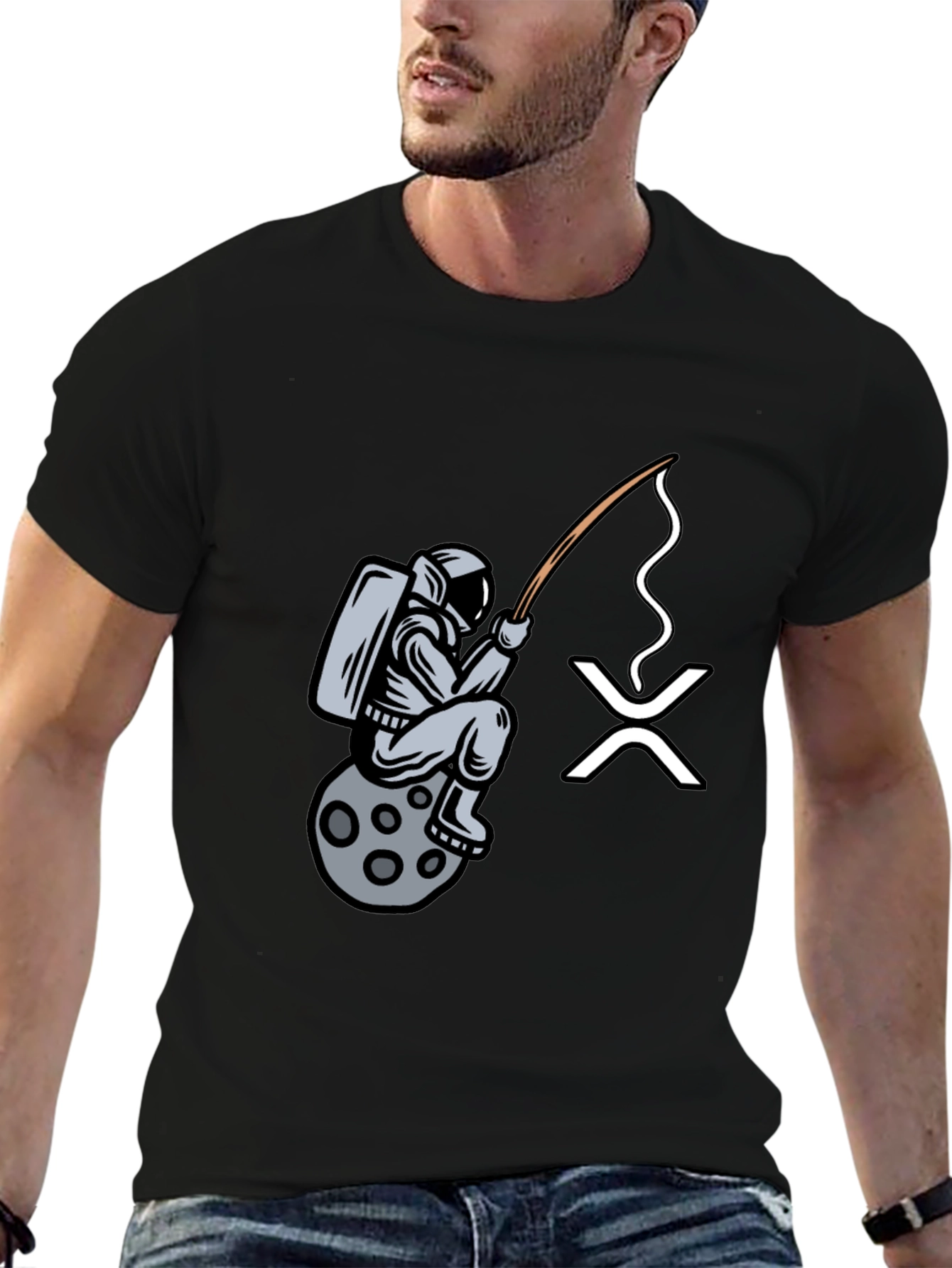 Astronaut Fishing for XRP Crypto T-Shirt