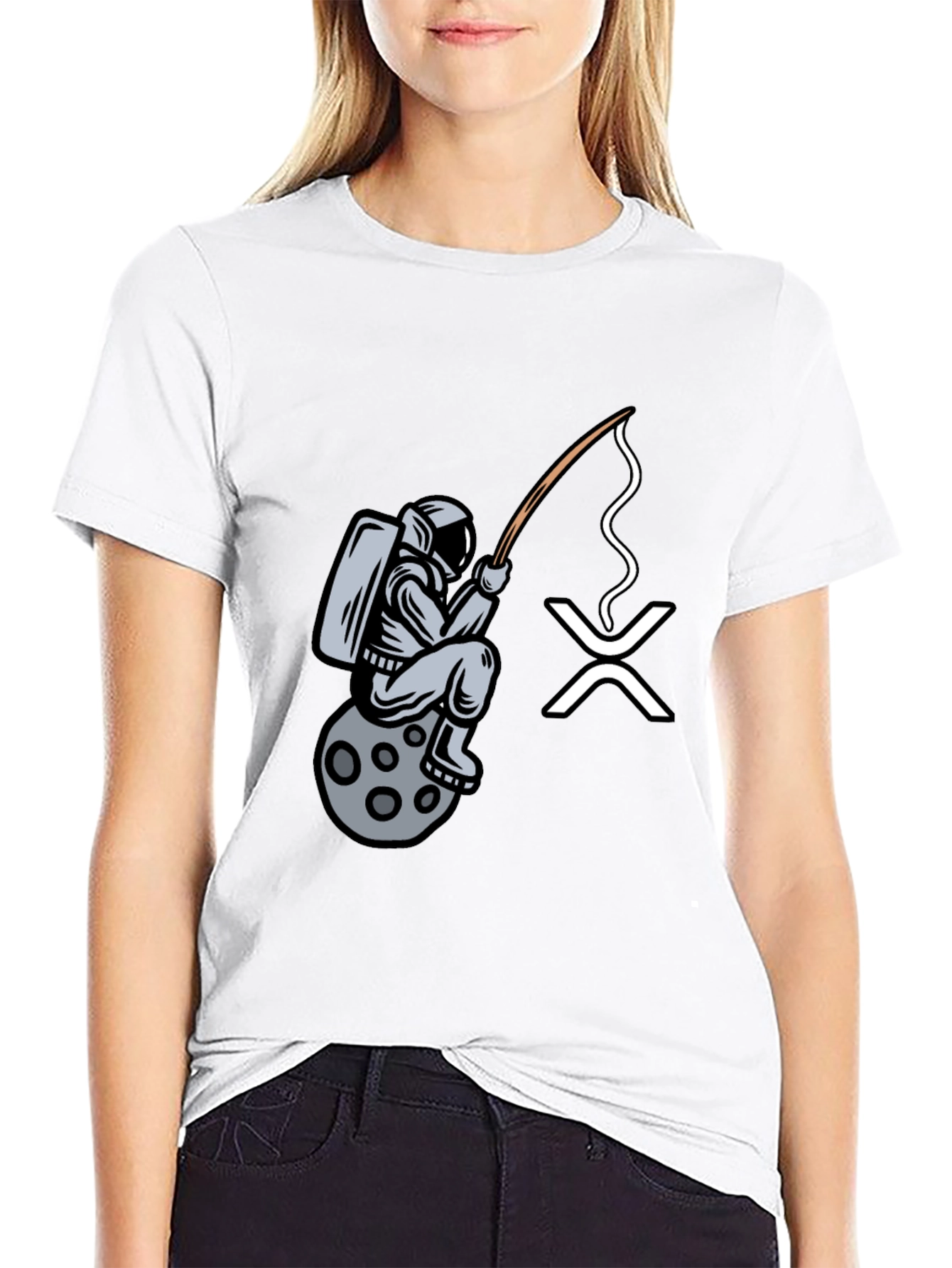 Astronaut Fishing for XRP Crypto T-Shirt