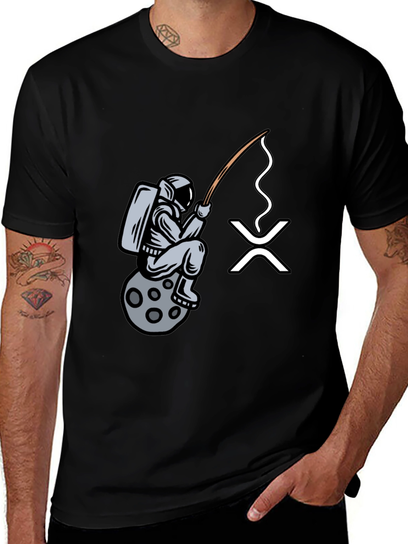 Astronaut Fishing for XRP Crypto T-Shirt