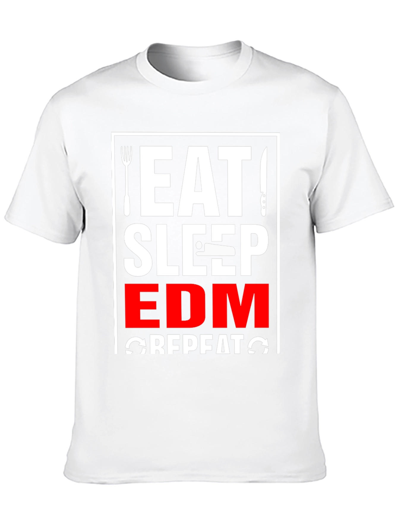 Eat Sleep EDM Repeat Black Graphic T-Shirt