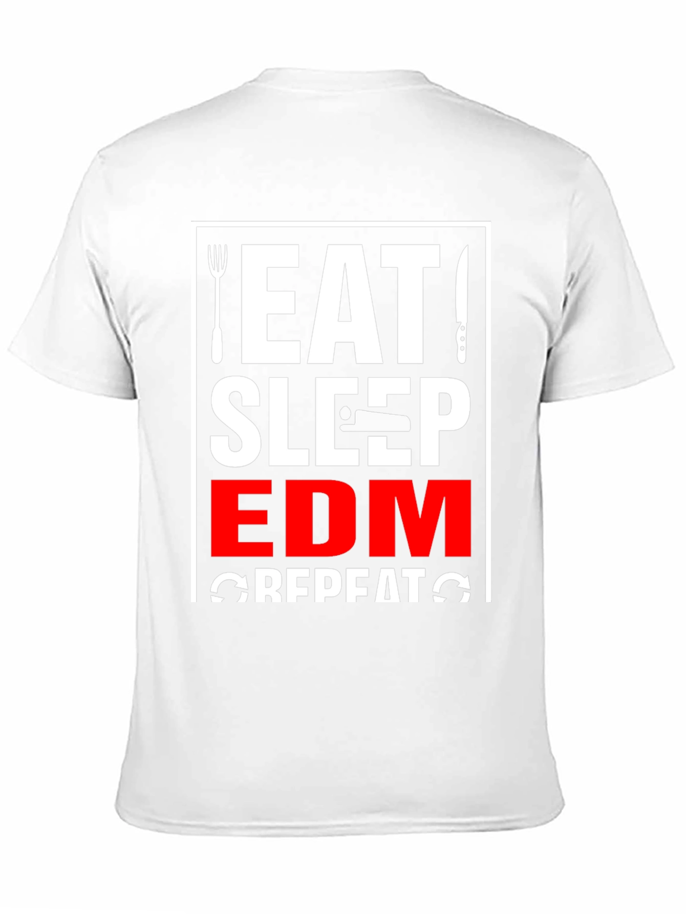 Eat Sleep EDM Repeat Black Graphic T-Shirt