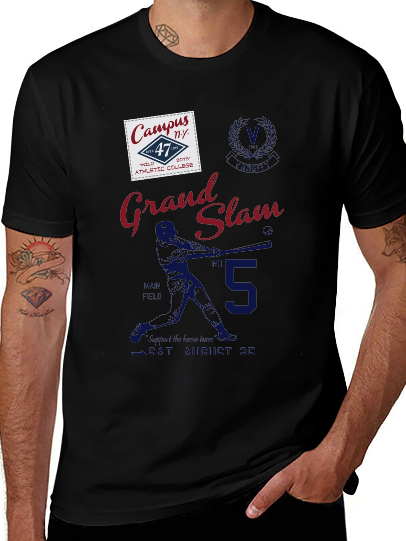 Grand Slam Graphic Tee - Baseball Inspired Design